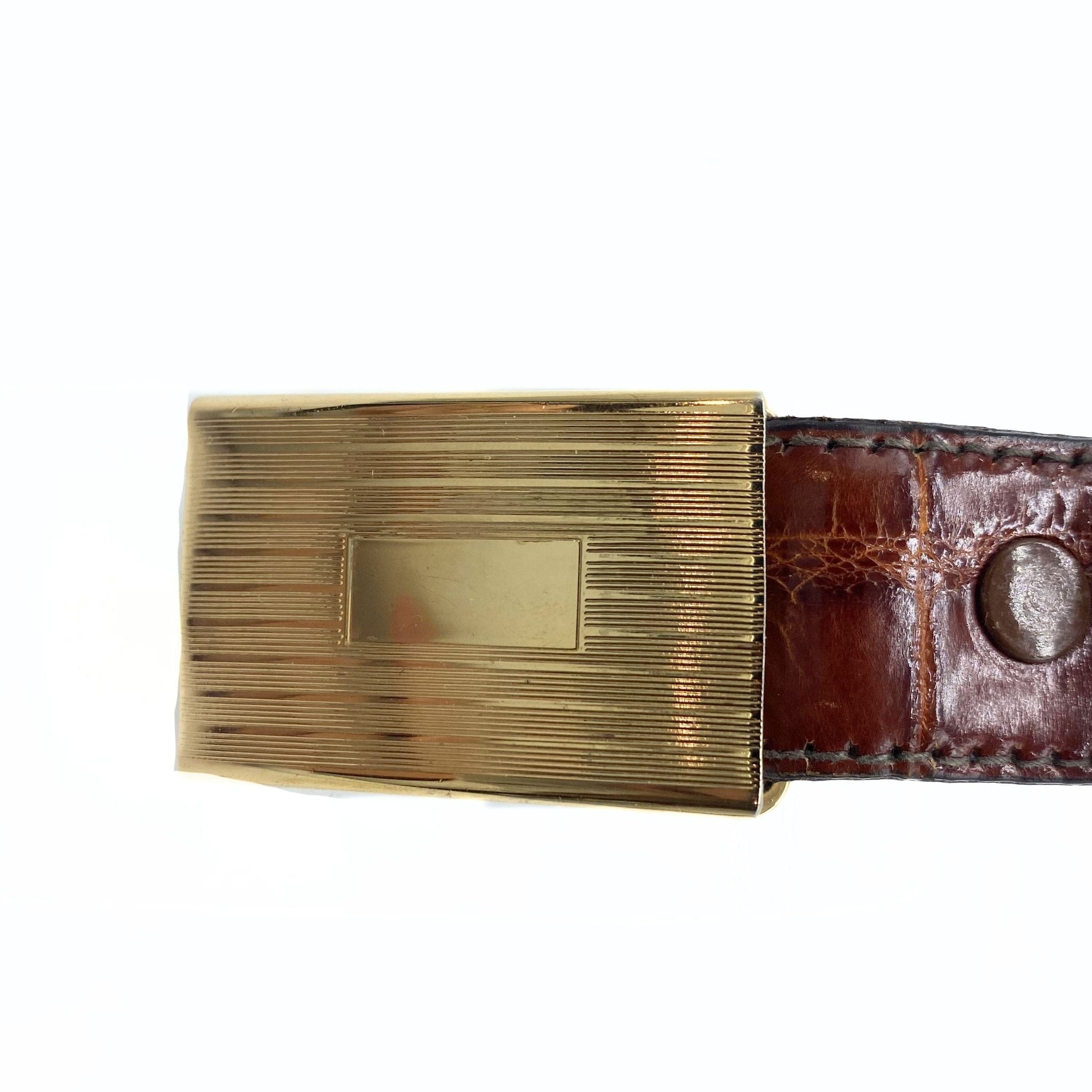 Polo Ralph Lauren Reddish Brown Gold Buckle Belt