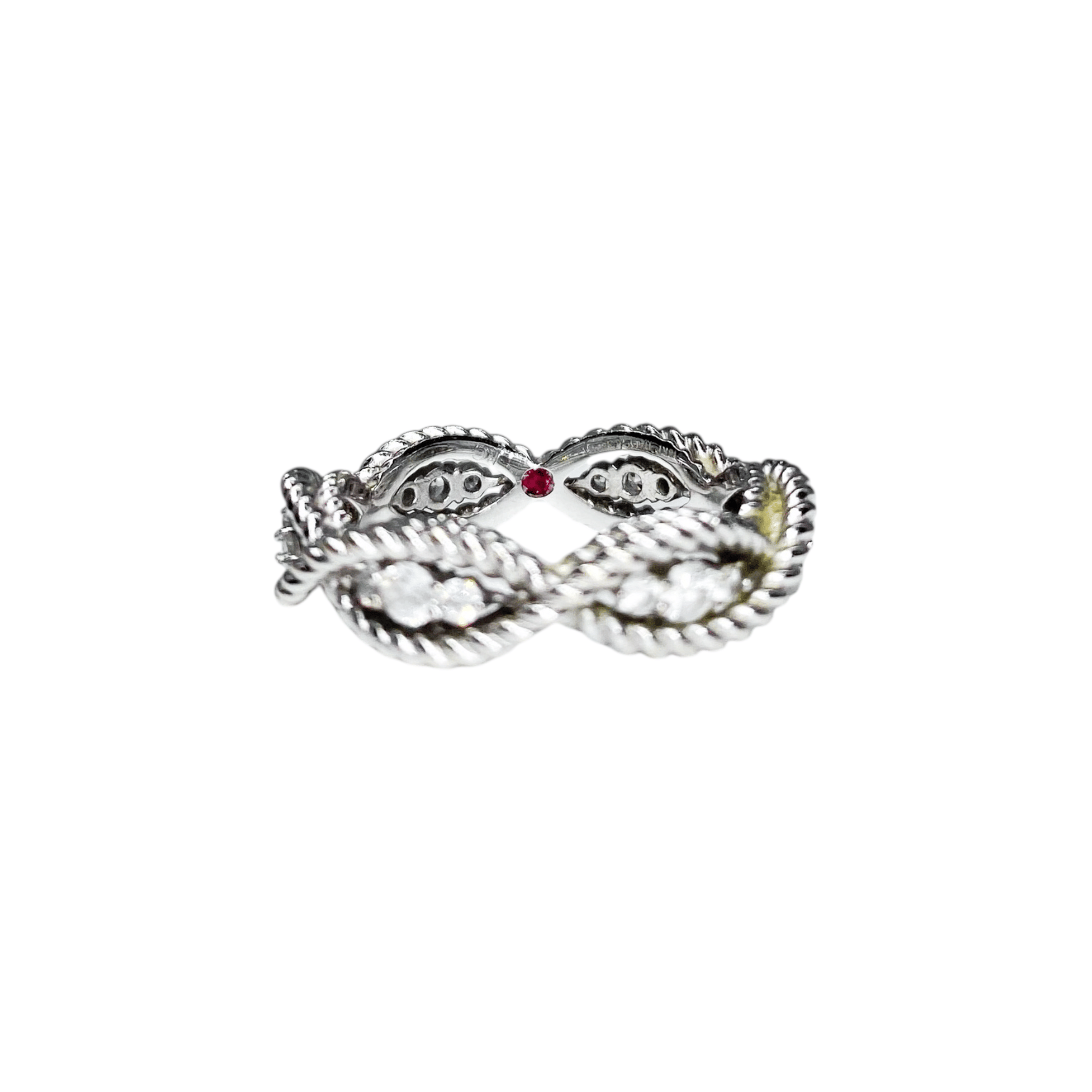 Roberto Coin White Gold Diamond Ruby Inside Ring