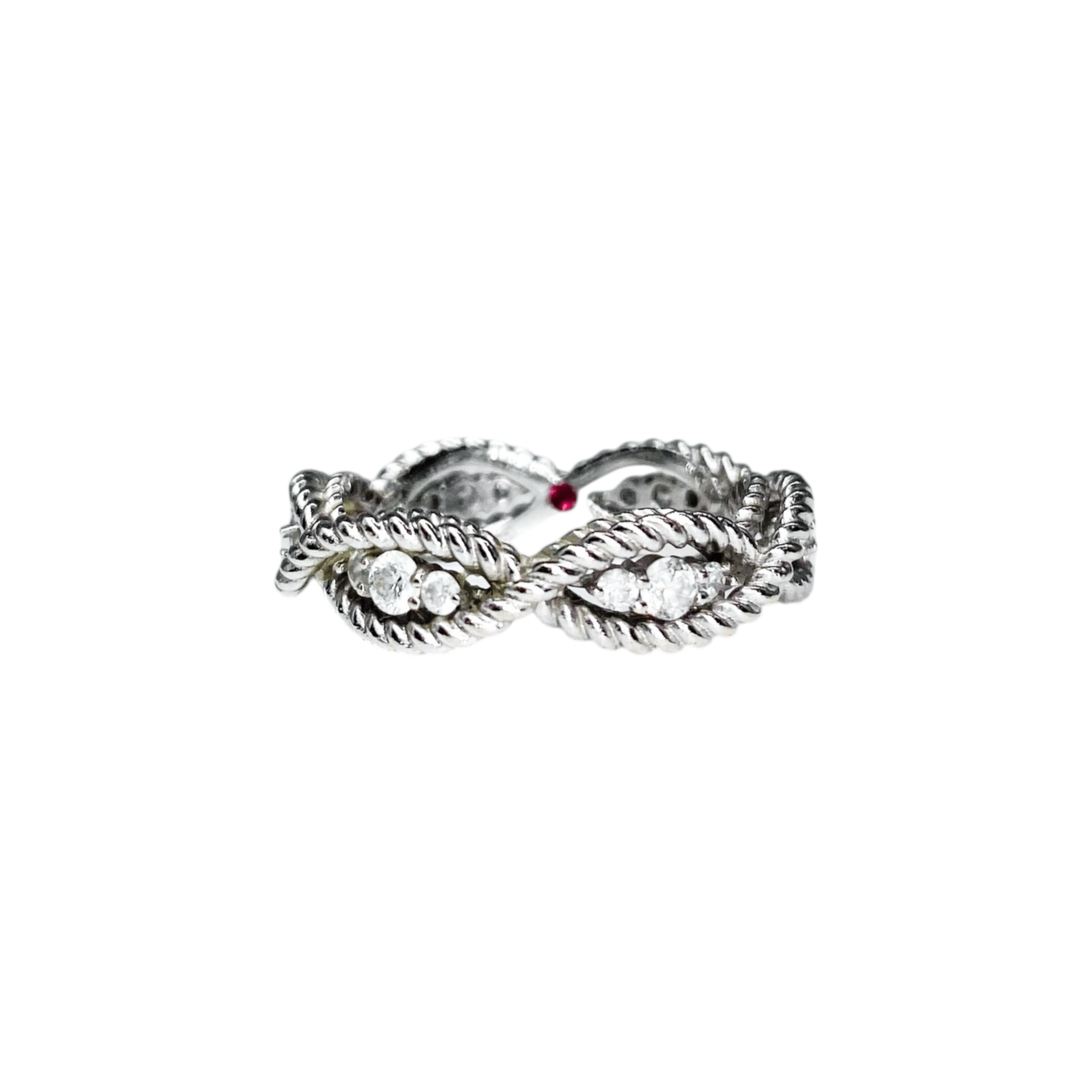 Roberto Coin White Gold Diamond Ruby Inside Ring