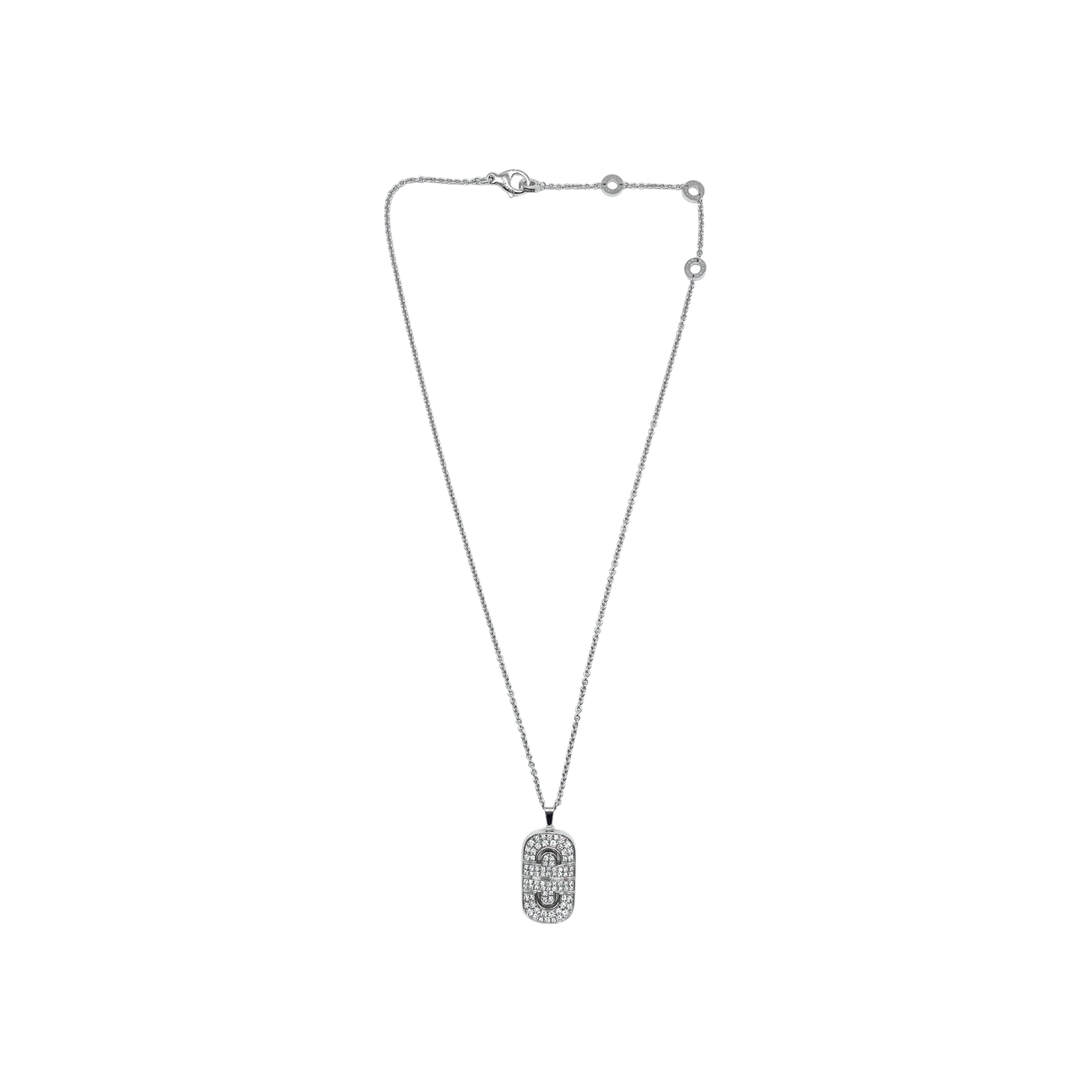 Bulgari White Gold Diamond Parentesi Necklace