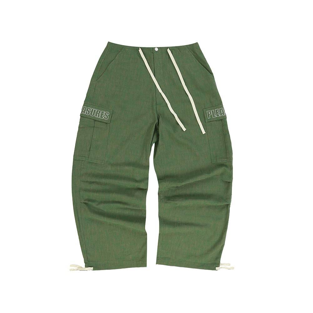 Pleasures Visitor Wide Fit Cargo Pants - Green