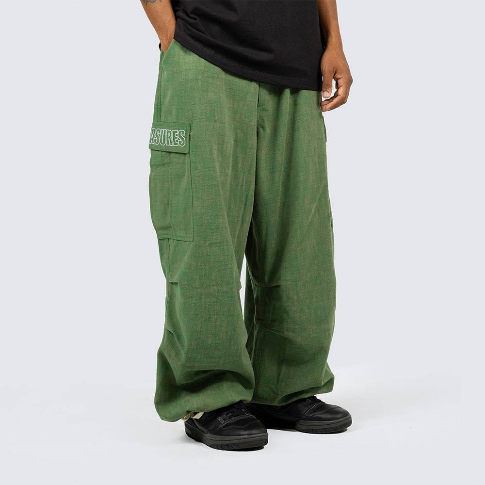 Pleasures Visitor Wide Fit Cargo Pants - Green