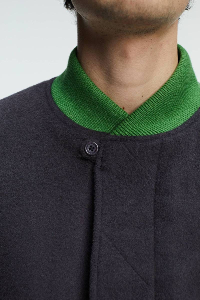 Pop Trading Company Pop Varsity Jacket - Charcoal/Foliage