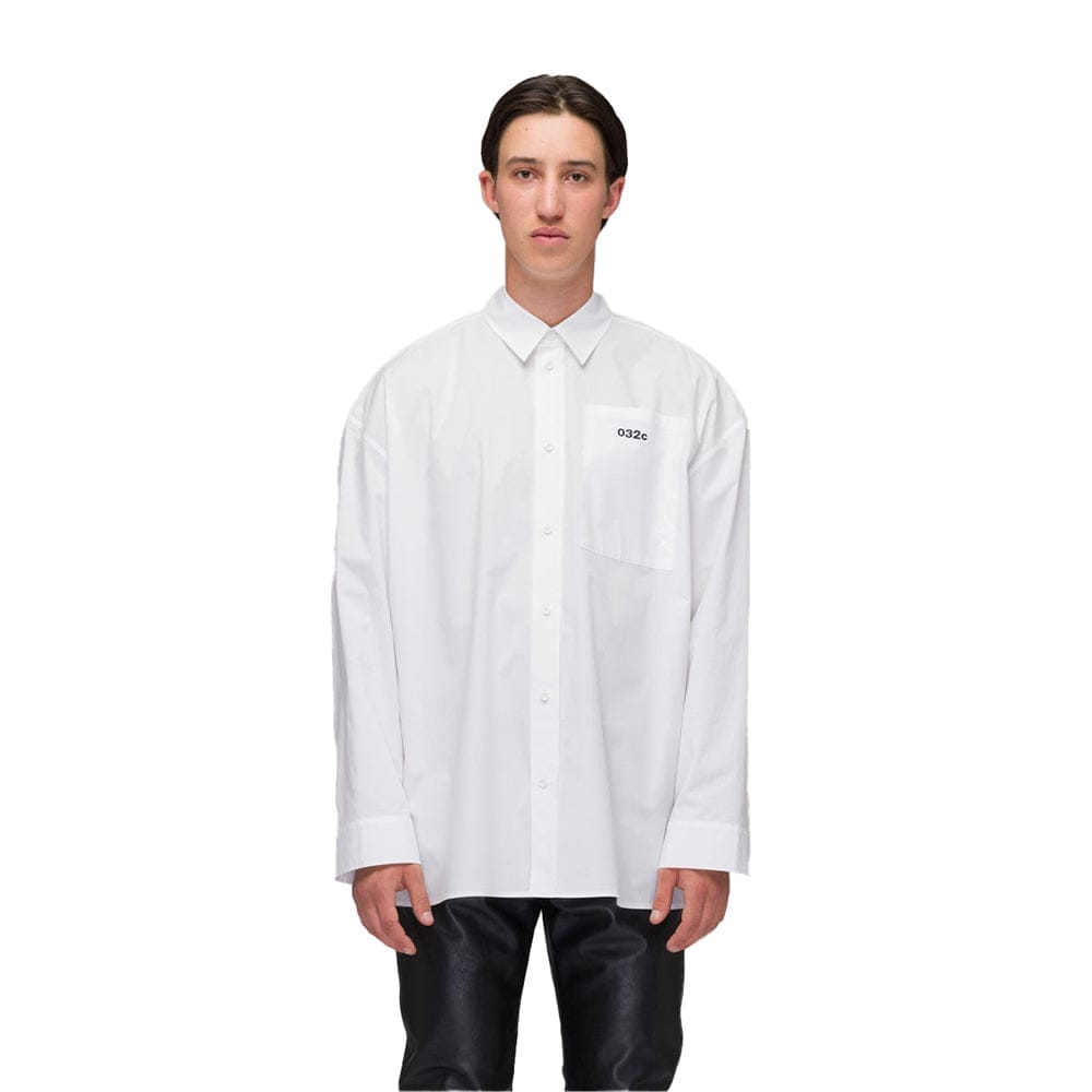 032c ‘Half Moon’ Wide Shoulder Shirt - White