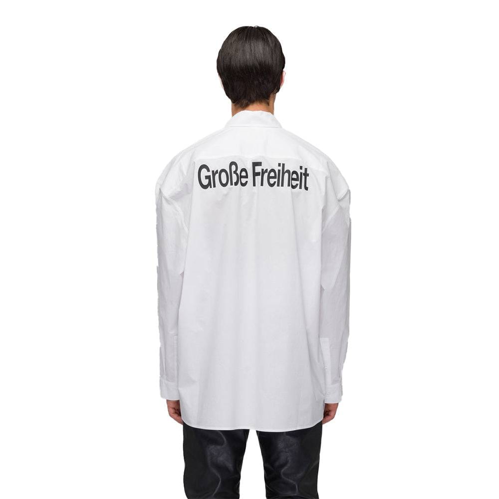 032c ‘Half Moon’ Wide Shoulder Shirt - White