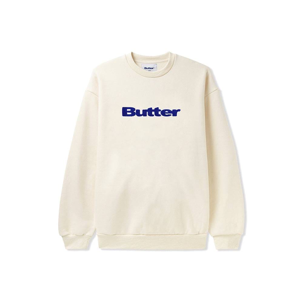 Butter Goods Chenille Logo Crewneck Sweatshirt - Bone