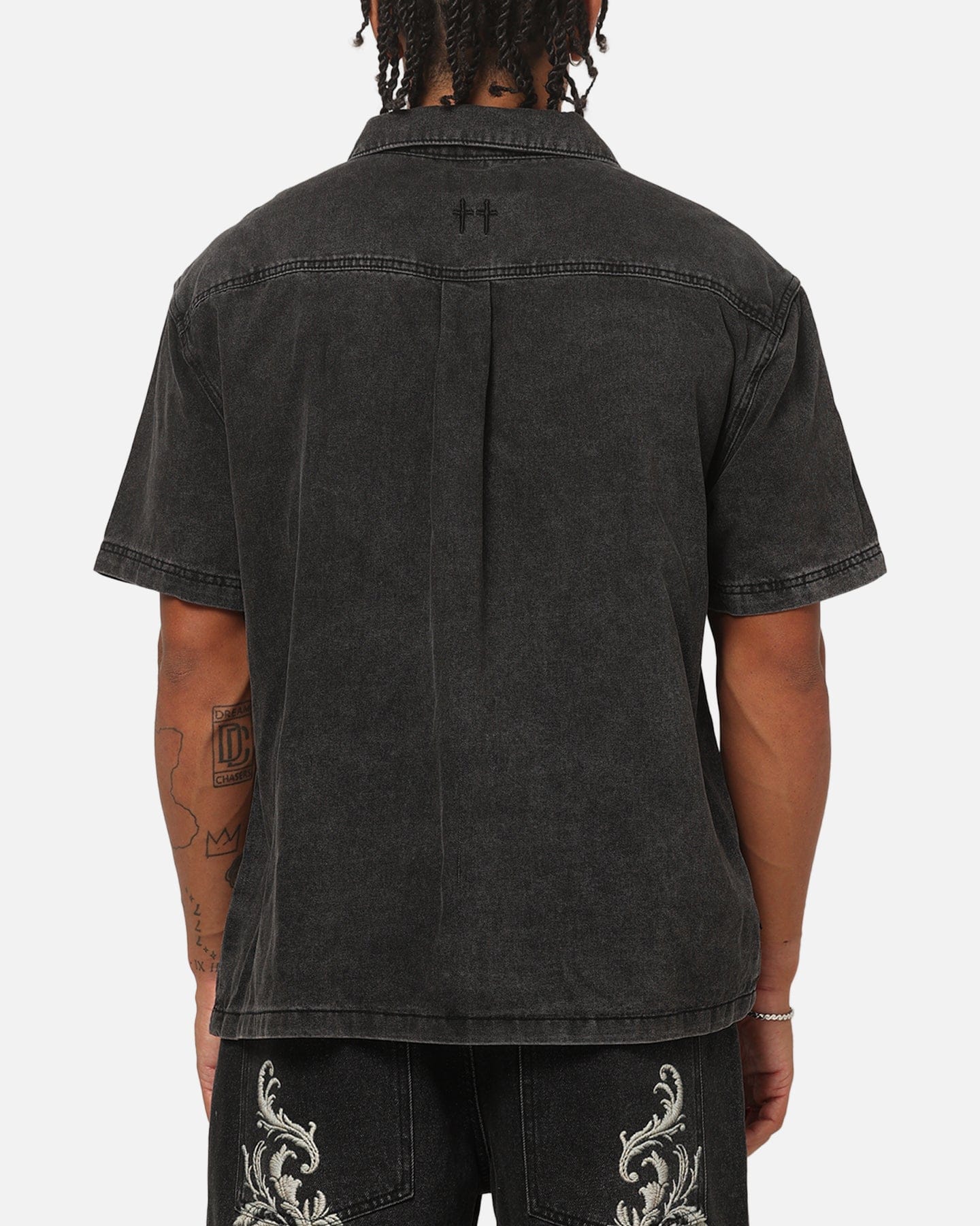 Saint Morta Baroque Button Up Shirt Black