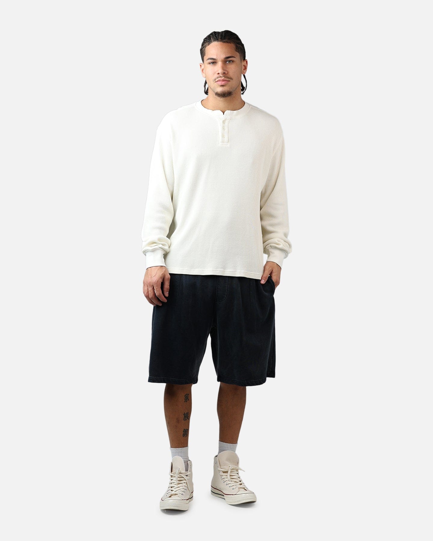 American Thrift Waffle Henley Shirt Washed Stone