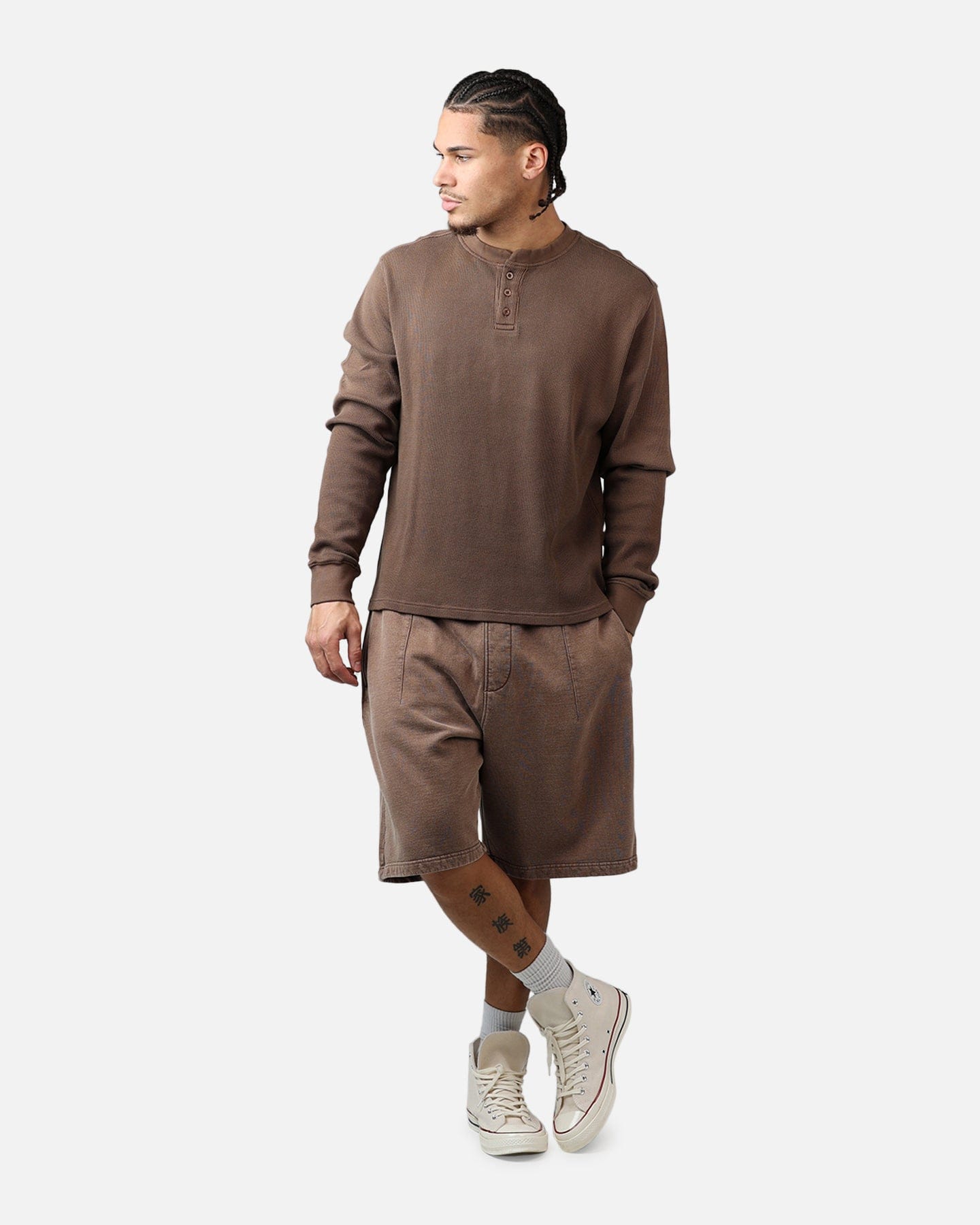 American Thrift Fleece Shorts Washed Brown