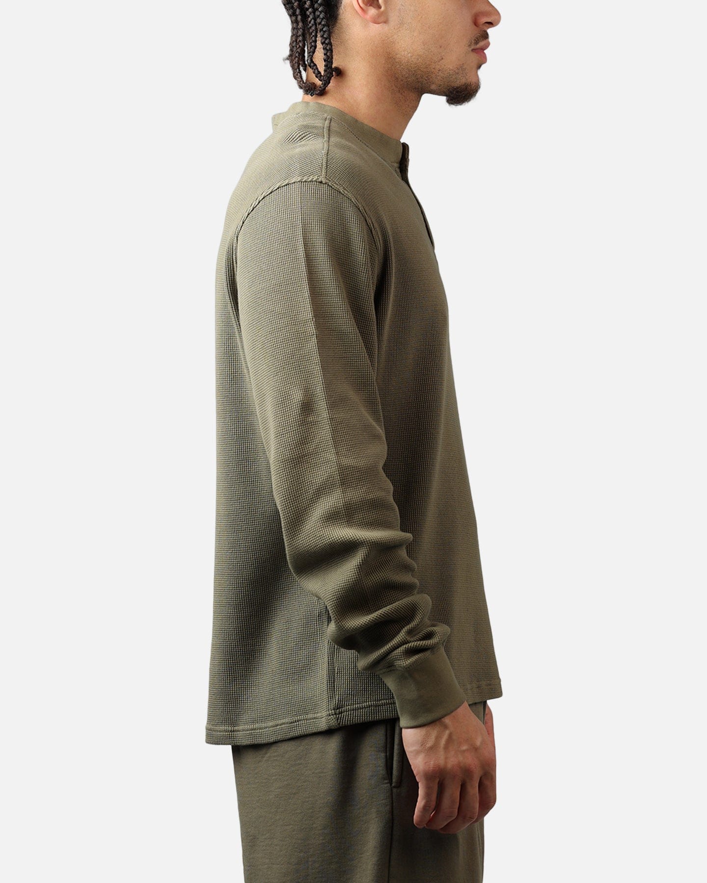 American Thrift Waffle Henley Shirt Washed Olive