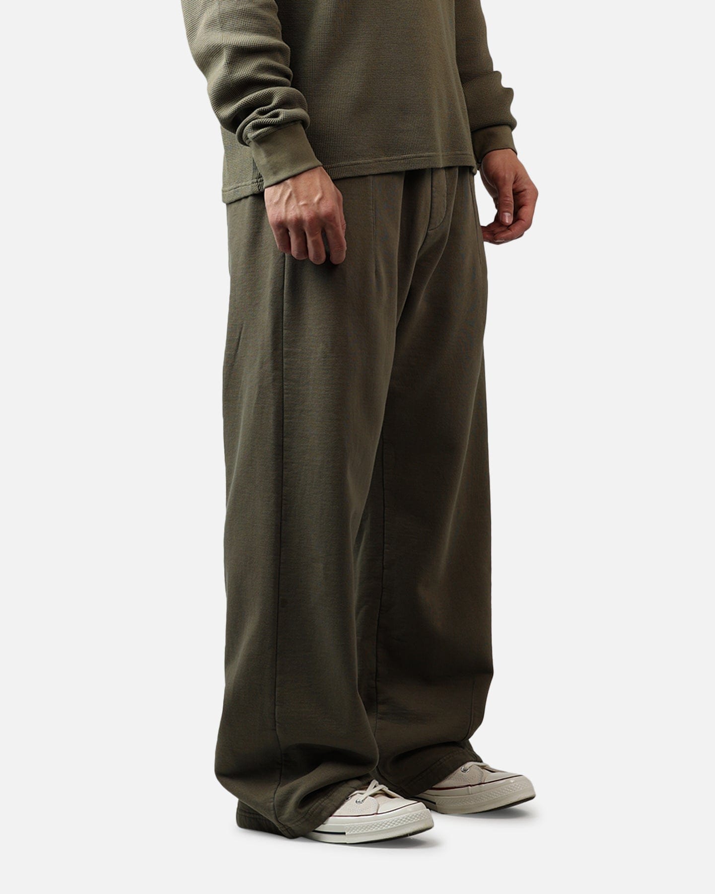 American Thrift Wide Leg Pants Washed Olive
