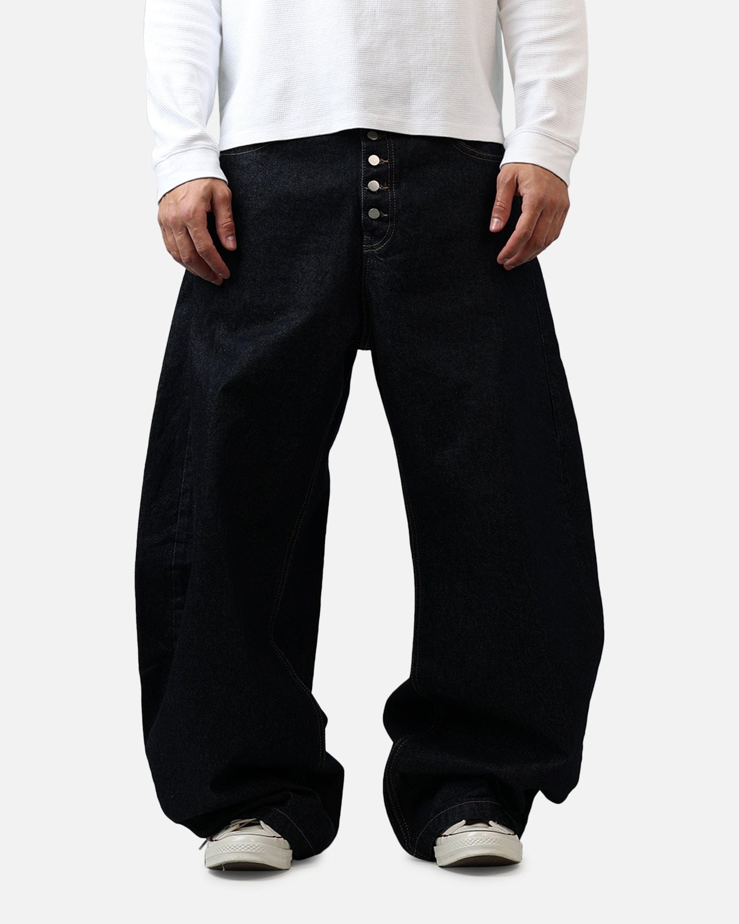 MNML Exposed Shank Barrel Denim Pants Rinse Indigo