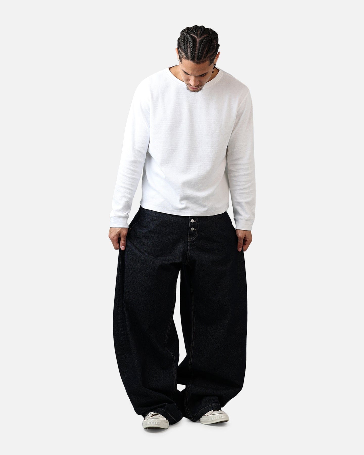MNML Exposed Shank Barrel Denim Pants Rinse Indigo