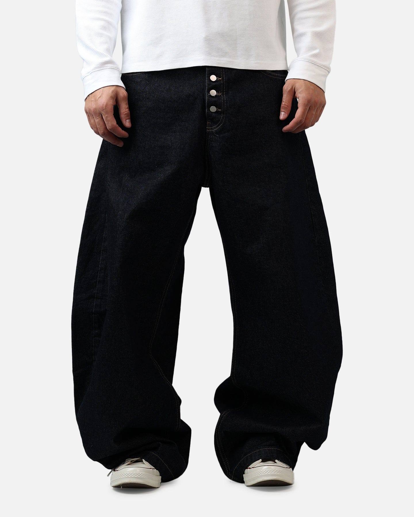 MNML Exposed Shank Barrel Denim Pants Rinse Indigo