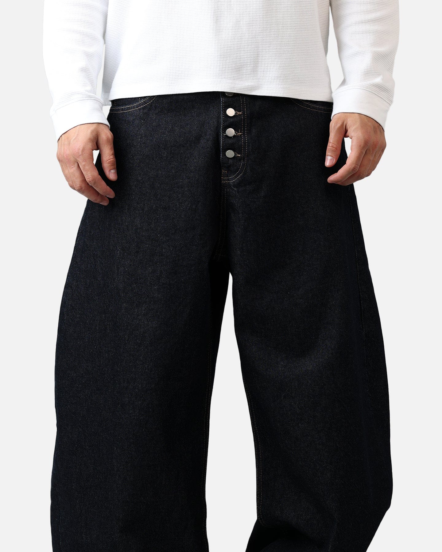 MNML Exposed Shank Barrel Denim Pants Rinse Indigo