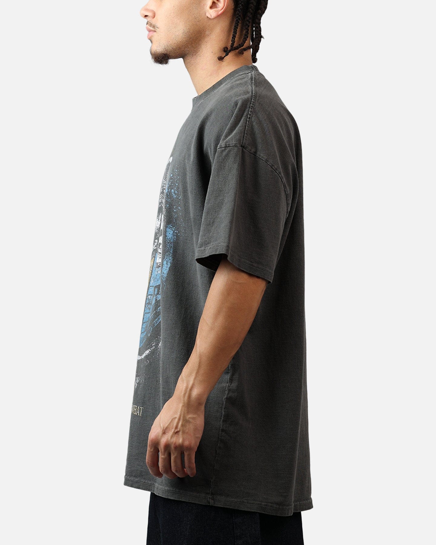 73Studio X Mortal Kombat Split Faces T-Shirt Washed Charcoal