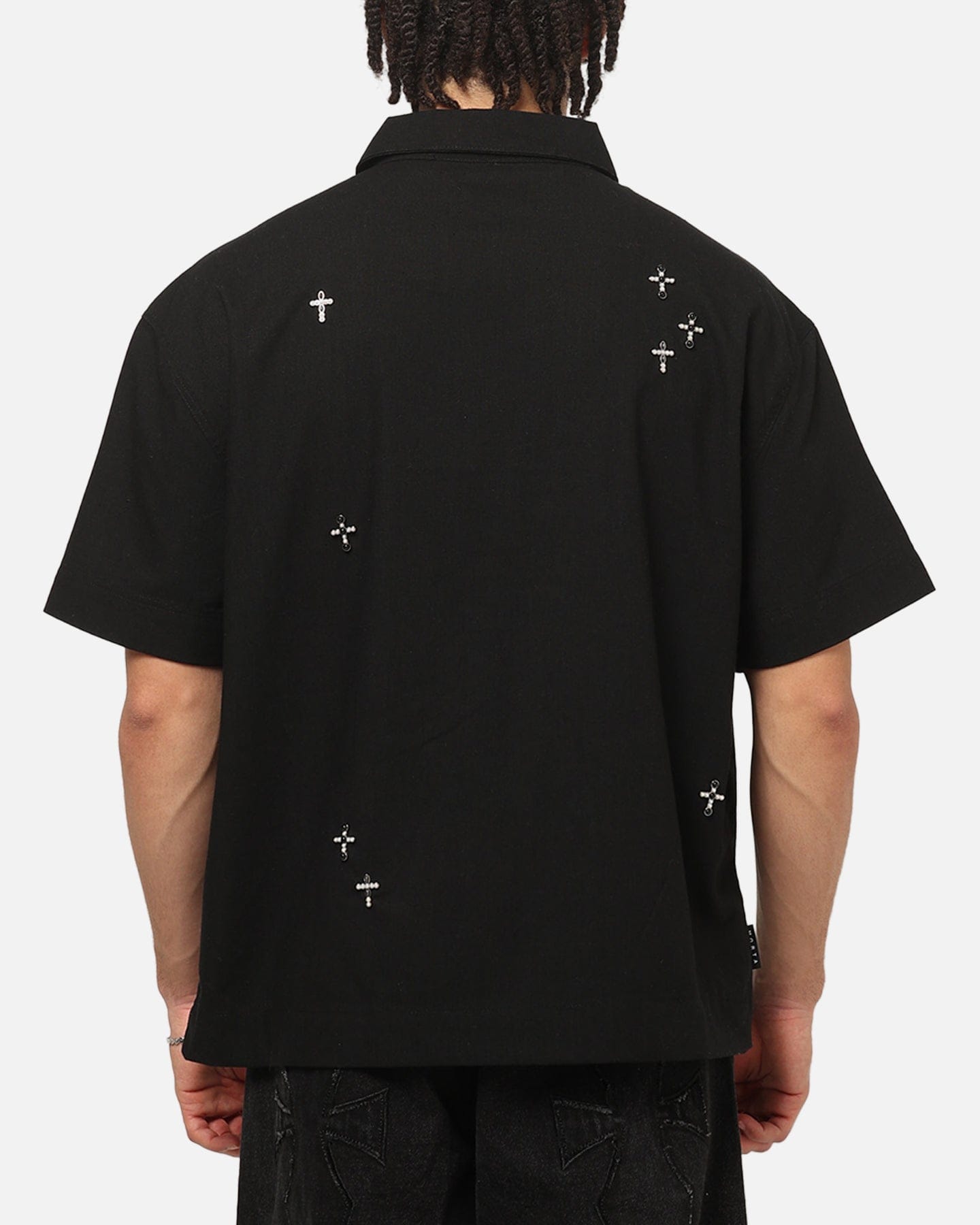 Saint Morta Credo Linen Button Up Shirt Black