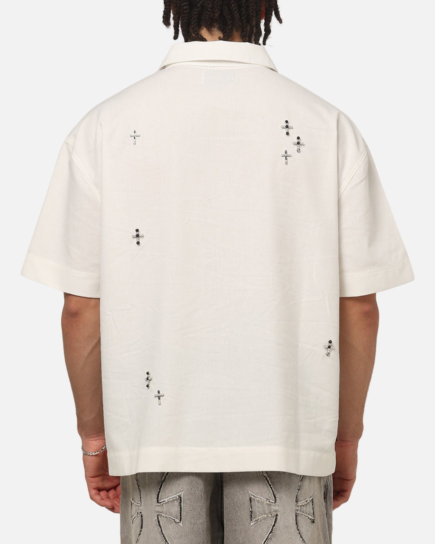 Saint Morta Credo Linen Button Up Shirt Off White