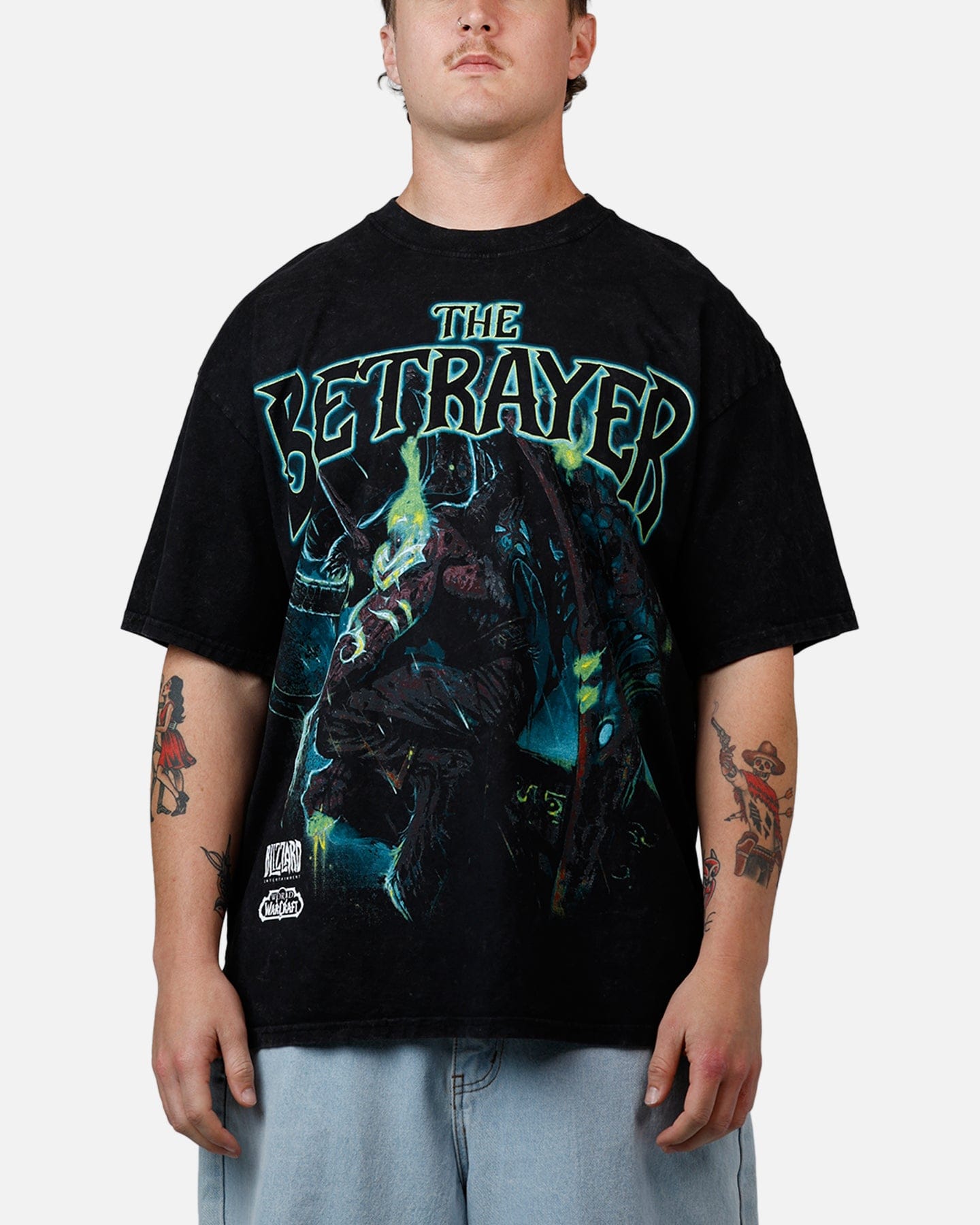 73Studio X World of Warcraft: The Betrayer V2 T-Shirt Black Acidwash