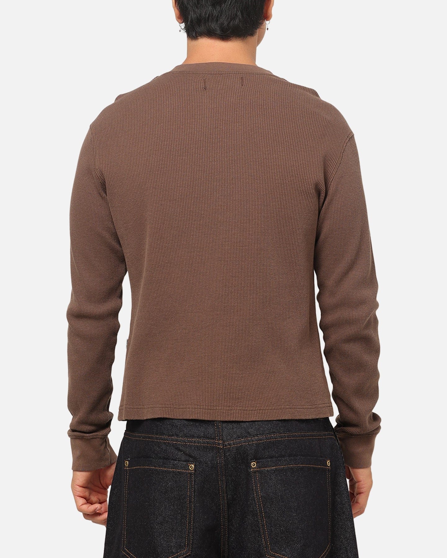 American Thrift Waffle Henley Shirt Washed Brown