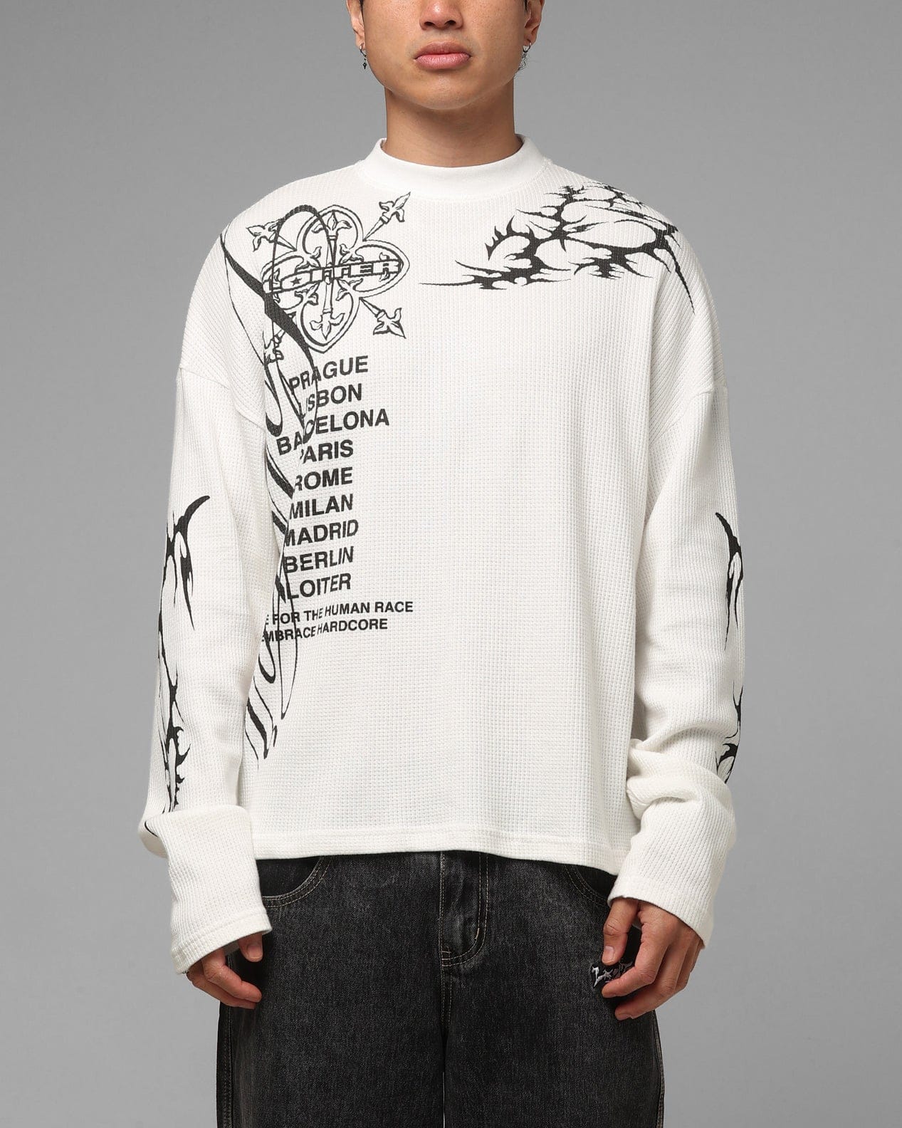 Loiter Cyber Thermal Long Sleeve T-Shirt Off White