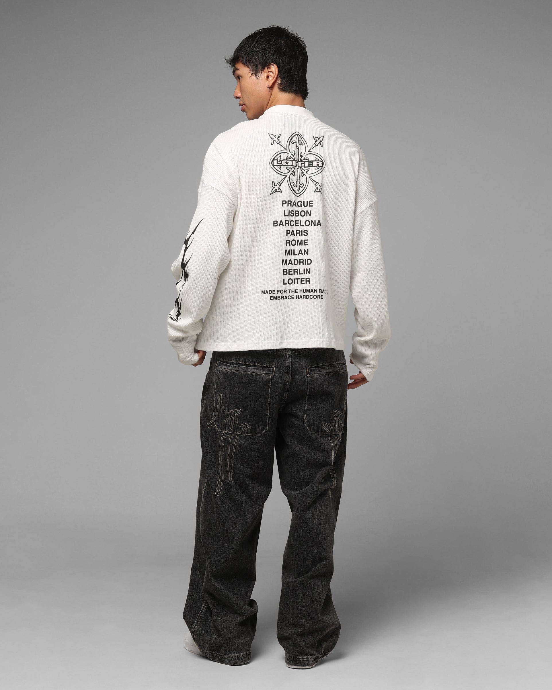 Loiter Cyber Thermal Long Sleeve T-Shirt Off White