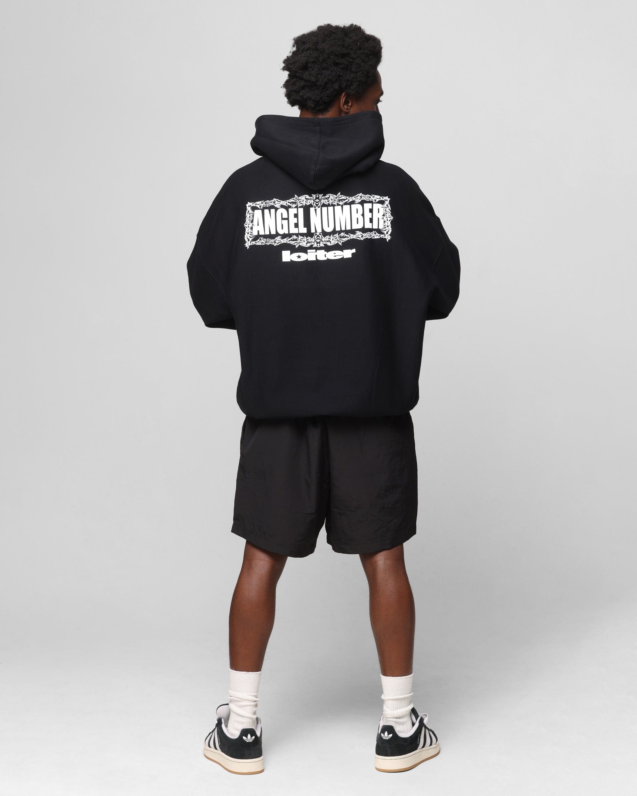 Loiter Angel Number Hoodie Black
