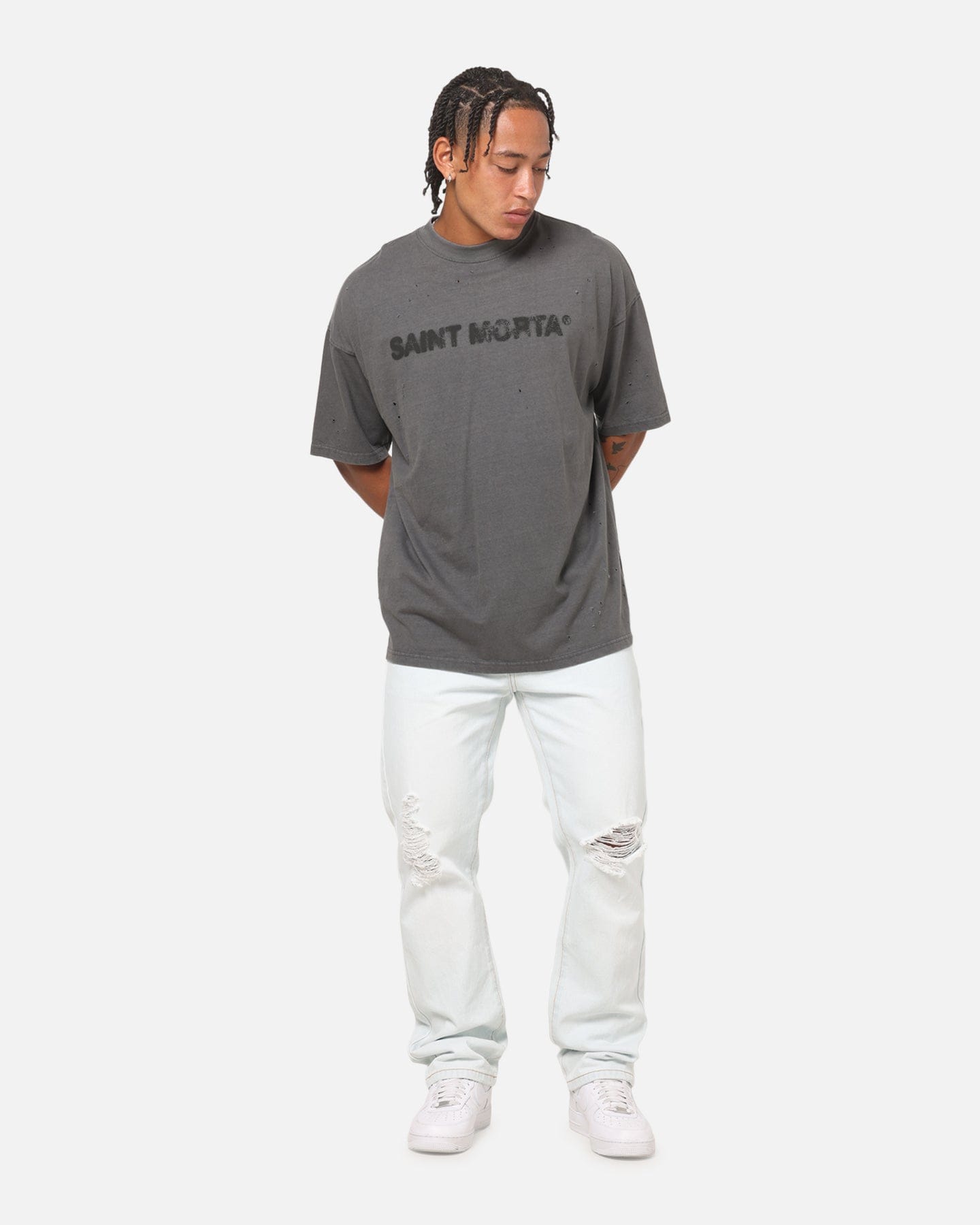 Saint Morta Apocalypse Boxy T-Shirt Washed Charcoal