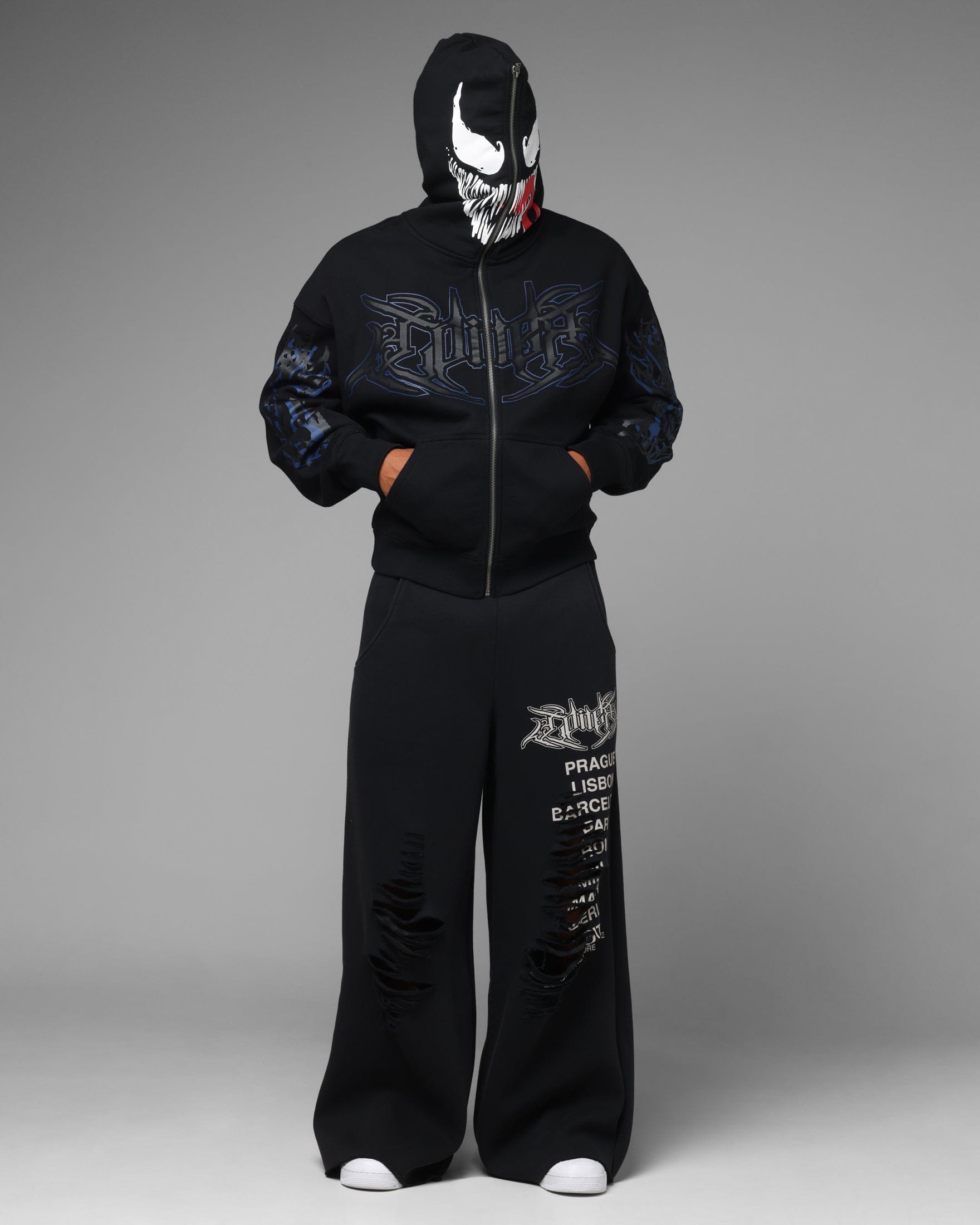 Loiter Marvel Venom Zip Through Hoodie Black