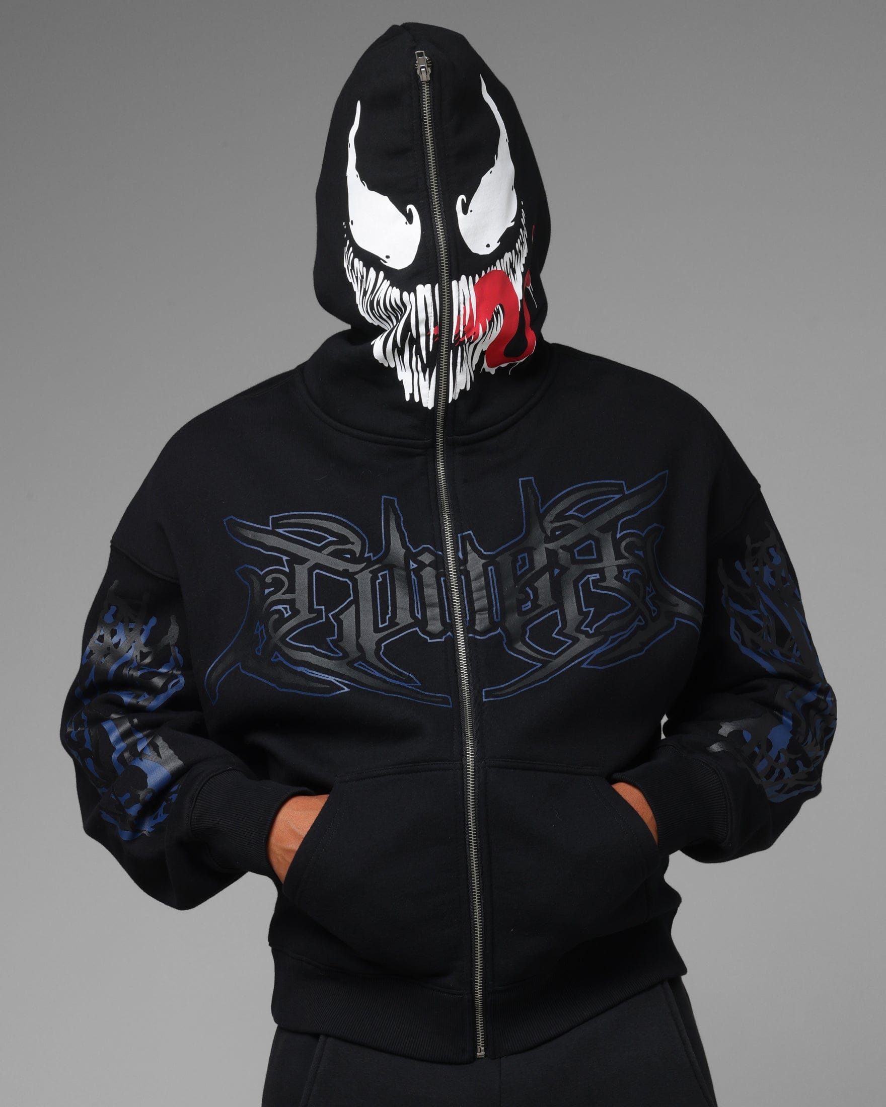 Loiter Marvel Venom Zip Through Hoodie Black