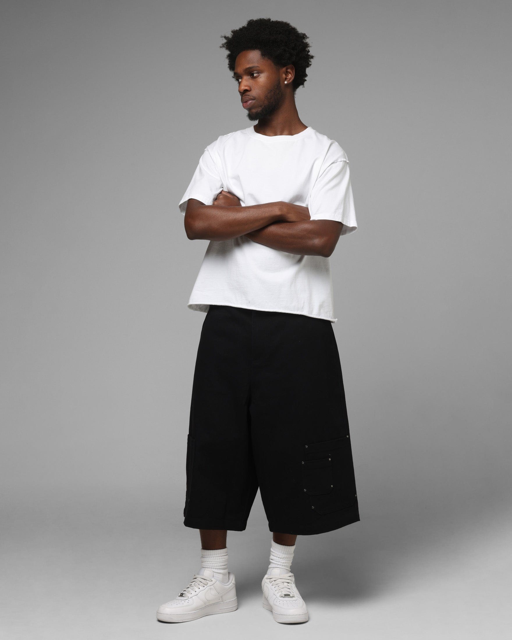 Loiter Utility Cargo Shorts Black