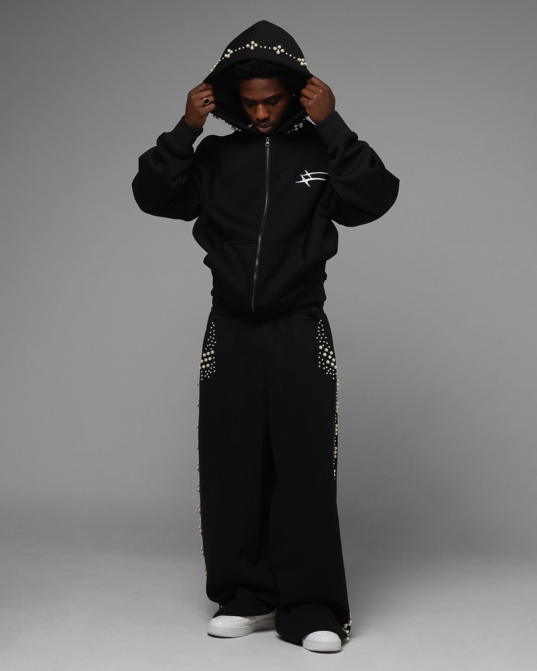 Loiter Pearl Zip Hoodie Black