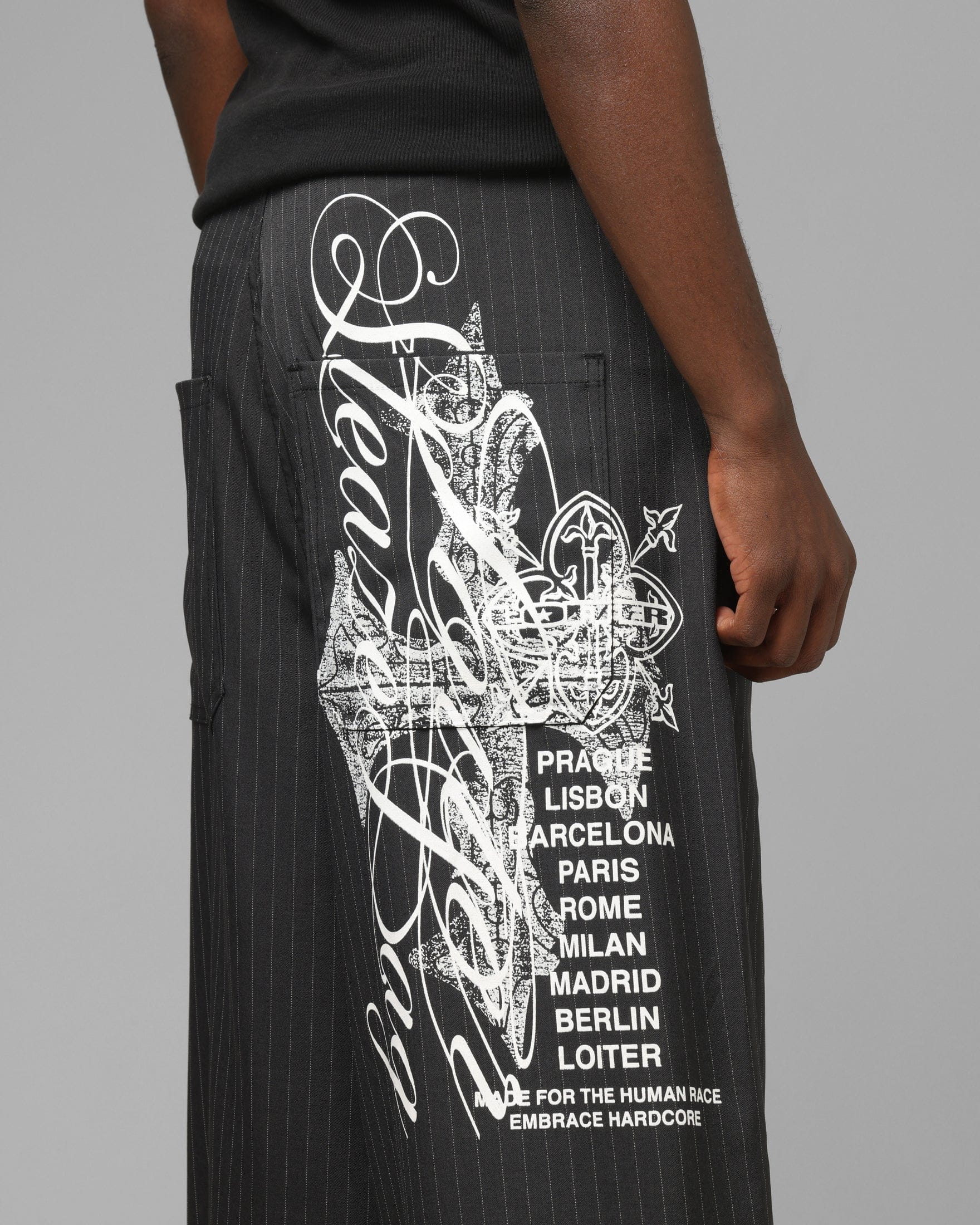 Loiter Eastern Bloc Pinstripe Trousers Black Pinstripe