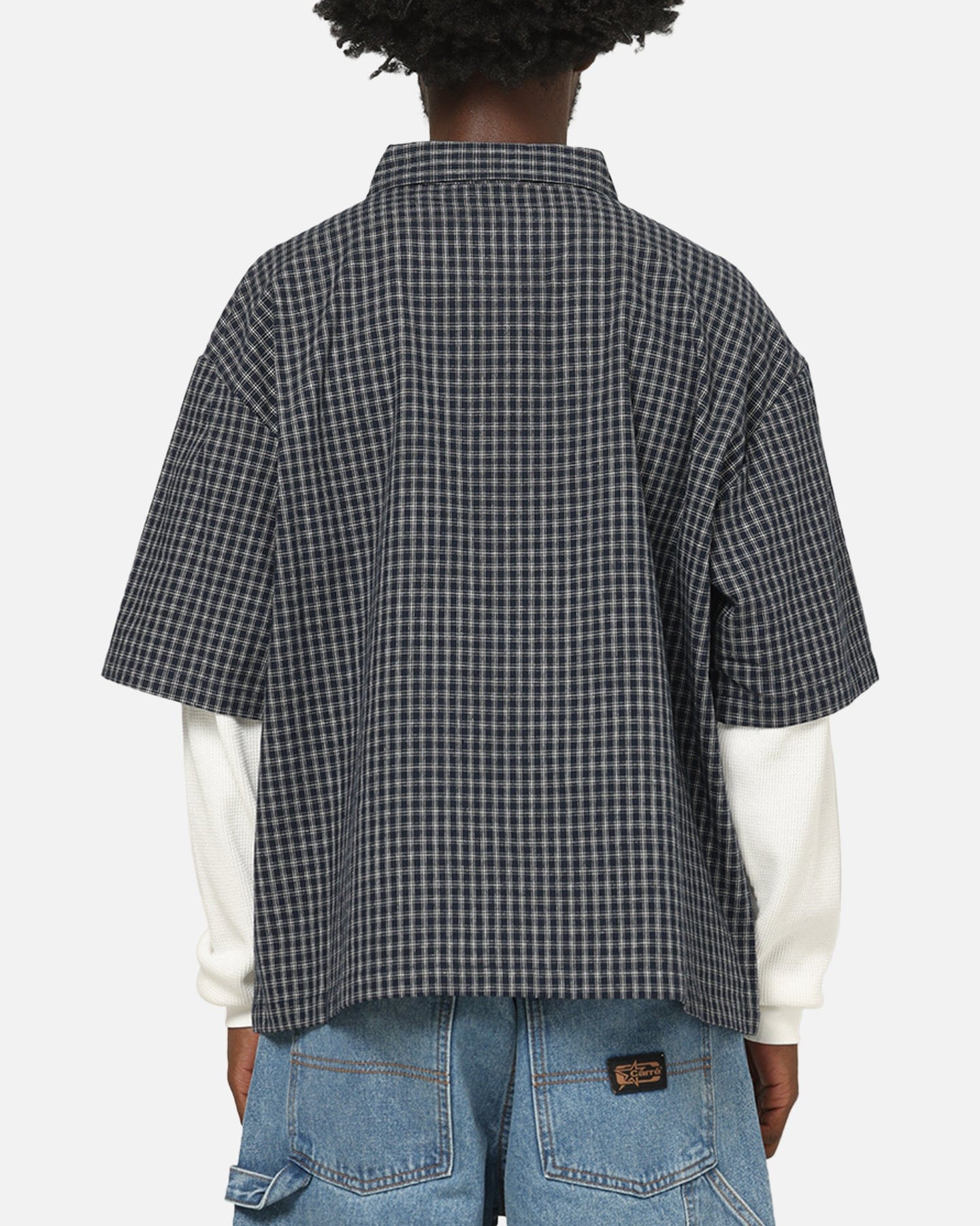 Carre Archive Layered Shirt Navy Plaid