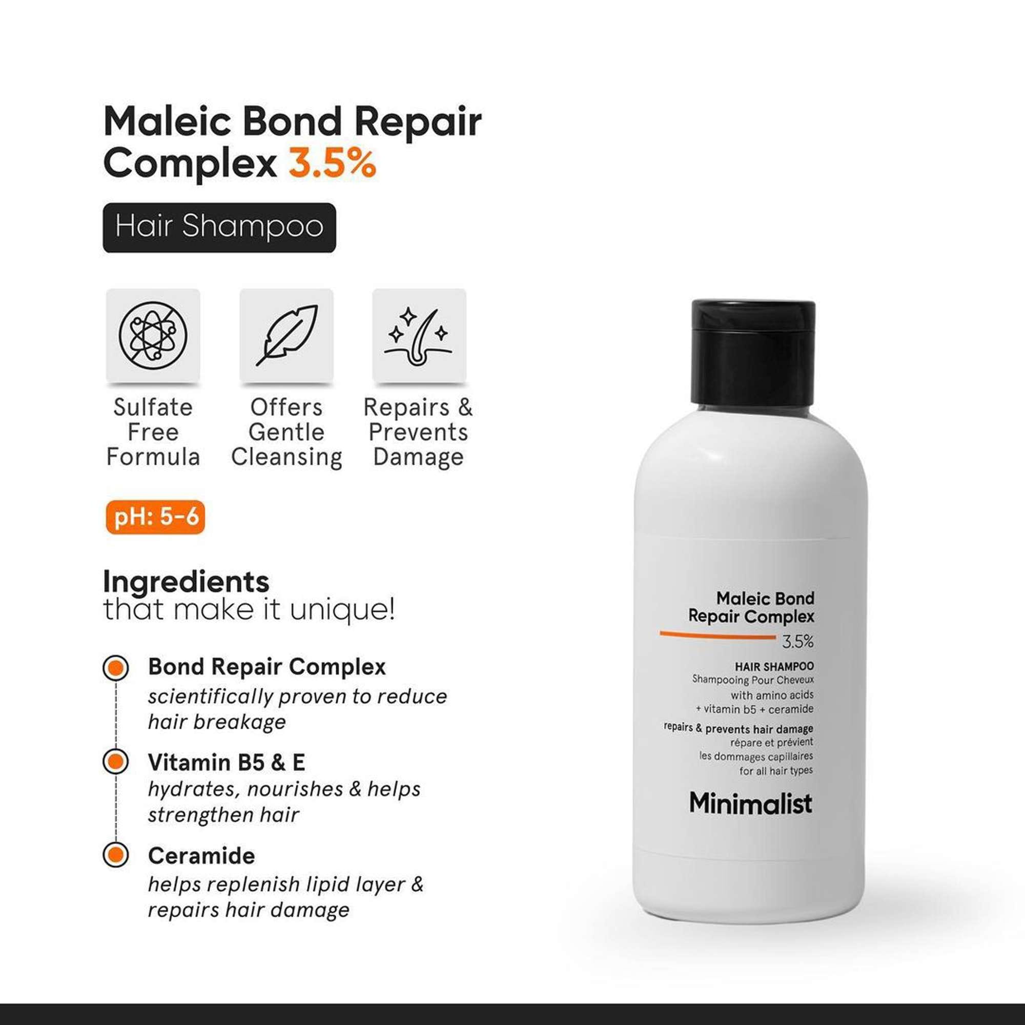 Minimalist Maleic Bond Repair Complex 3.5% Hair Shampoo 250ml