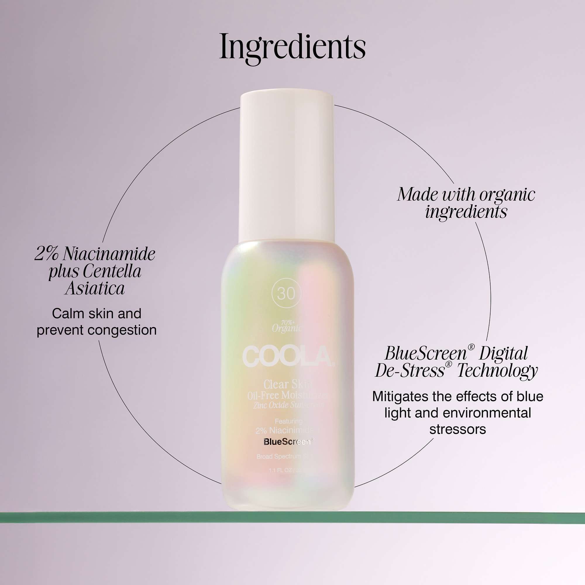 Coola Clear Skin Mineral Oil-Free Sunscreen SPF30 33ml