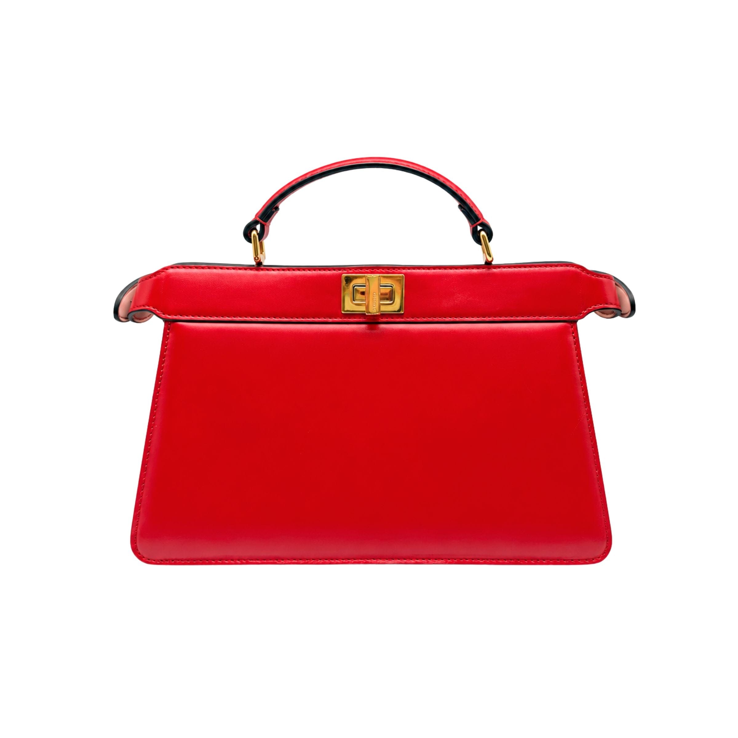 Fendi East West Peekaboo Red Handbag