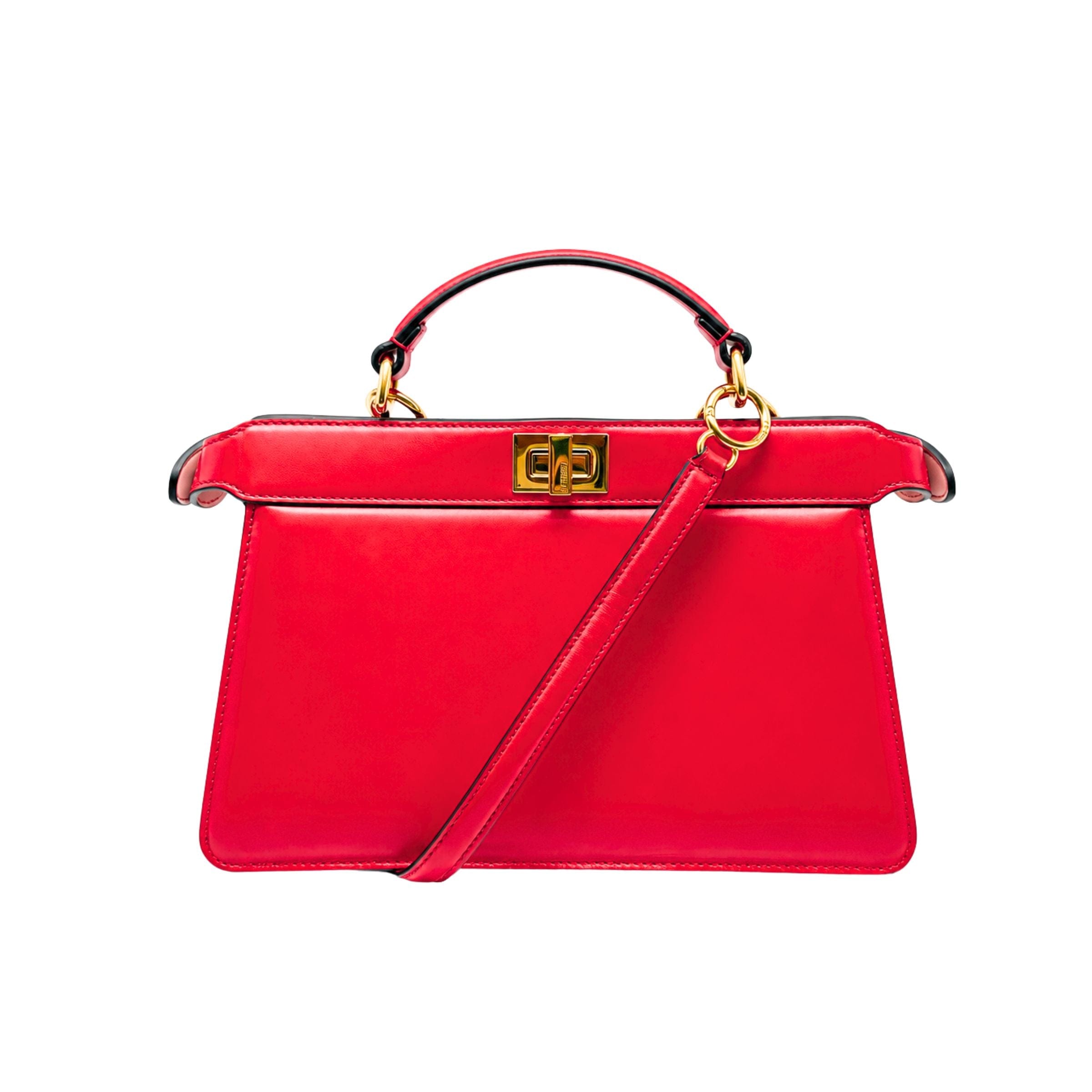 Fendi East West Peekaboo Red Handbag
