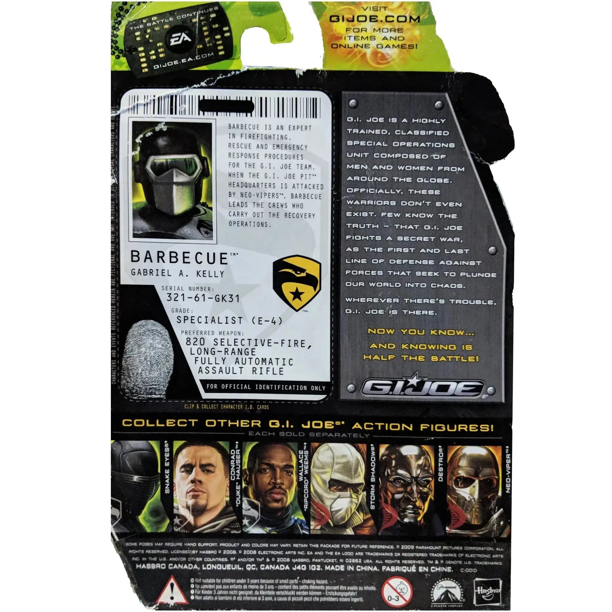 Hasbro G.I. Joe: The Rise of Cobra - Barbecue Firefighter Action Figure (3.75") - Hasbro - (2009)