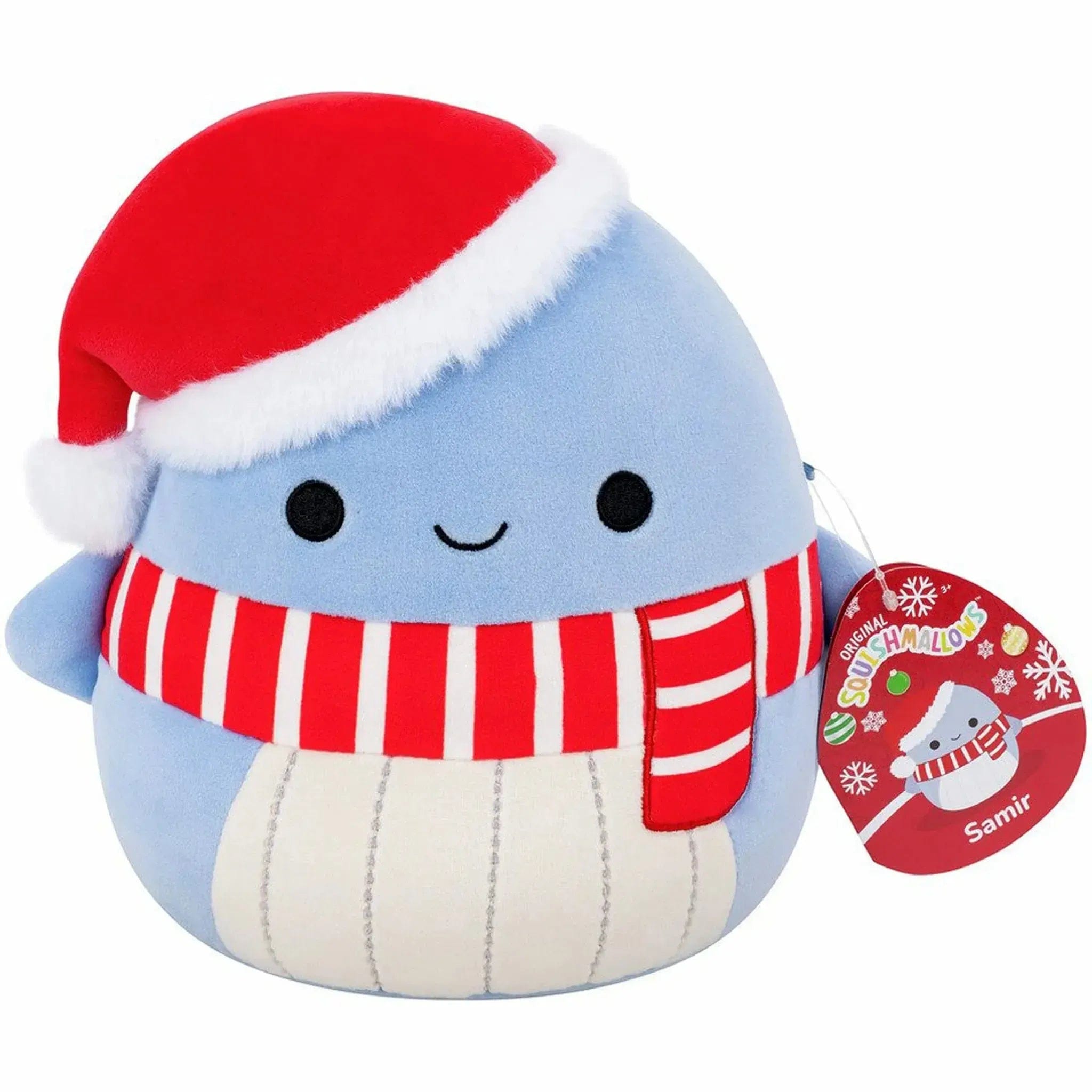 Jazwares Squishmallows - Christmas Edition Samir the Blue Whale with Santa Hat Plush (8.5") - Jazwares - (2024)