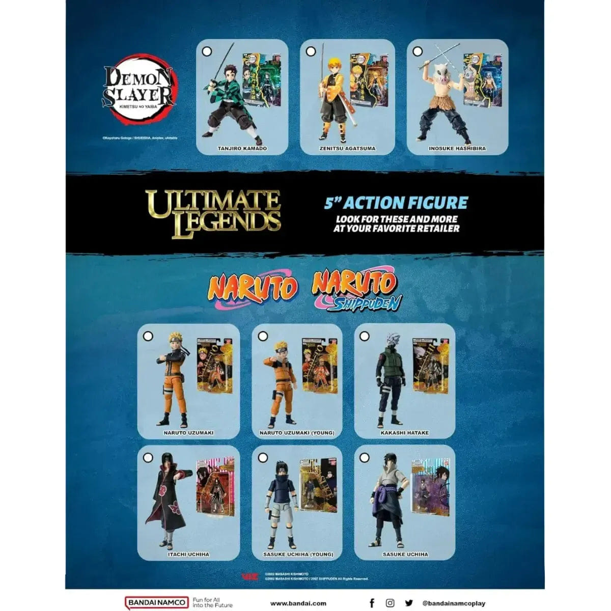BANDAI Naruto Shippuden - Sasuke Uchiha Action Figure (5") - Bandai - Ultimate Legends Series