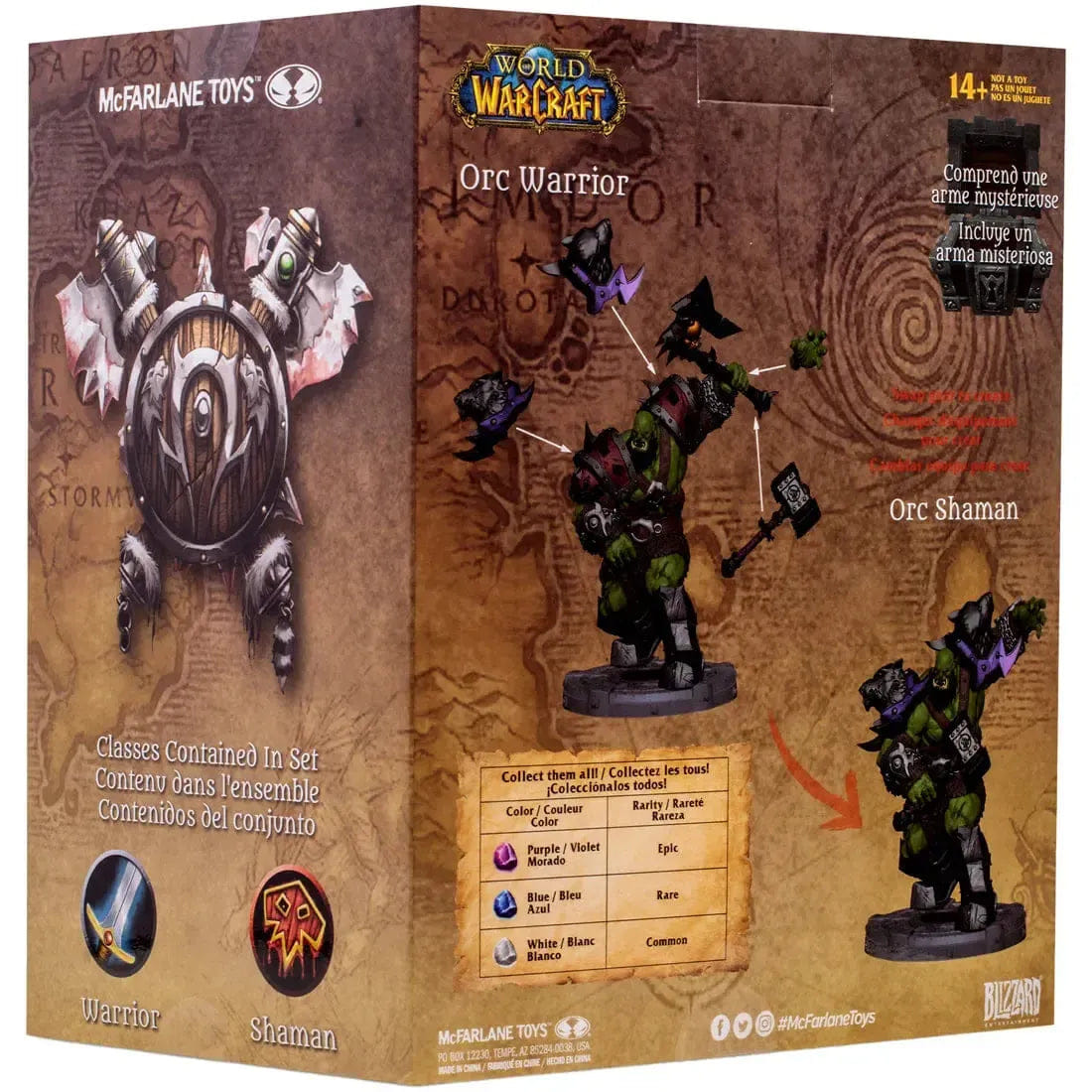 McFarlane Toys World of Warcraft - Orc Warrior & Orc Shaman with Mystery Weapon Action Figure (1:12 Scale) - McFarlane Toys