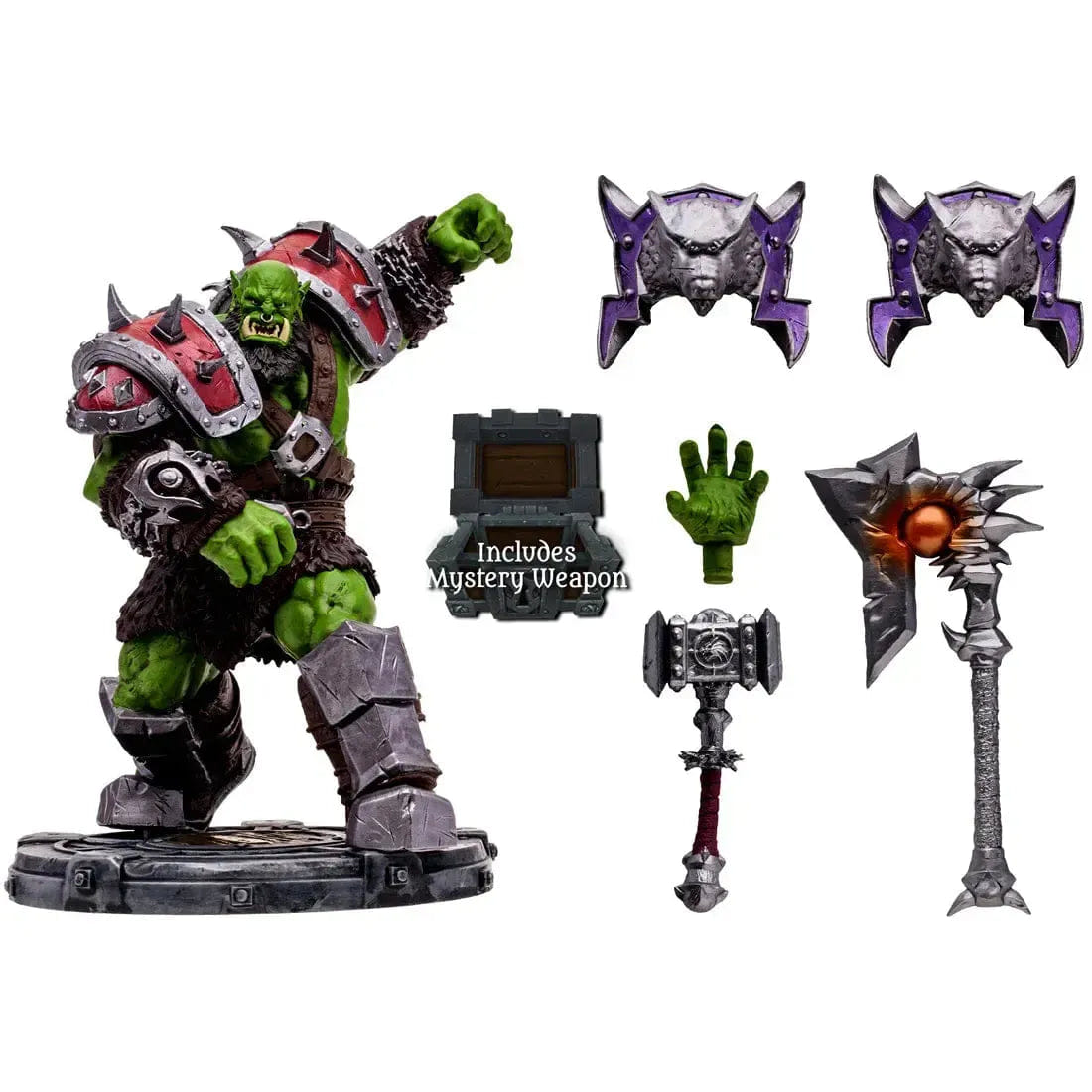 McFarlane Toys World of Warcraft - Orc Warrior & Orc Shaman with Mystery Weapon Action Figure (1:12 Scale) - McFarlane Toys