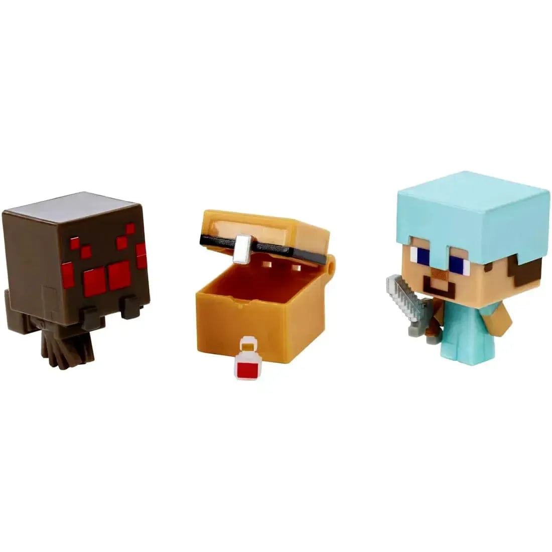 Mattel Minecraft - Spider Slaying Steve Mini Action Figure Set (1.5") - Mattel - Mob Head Minis Series