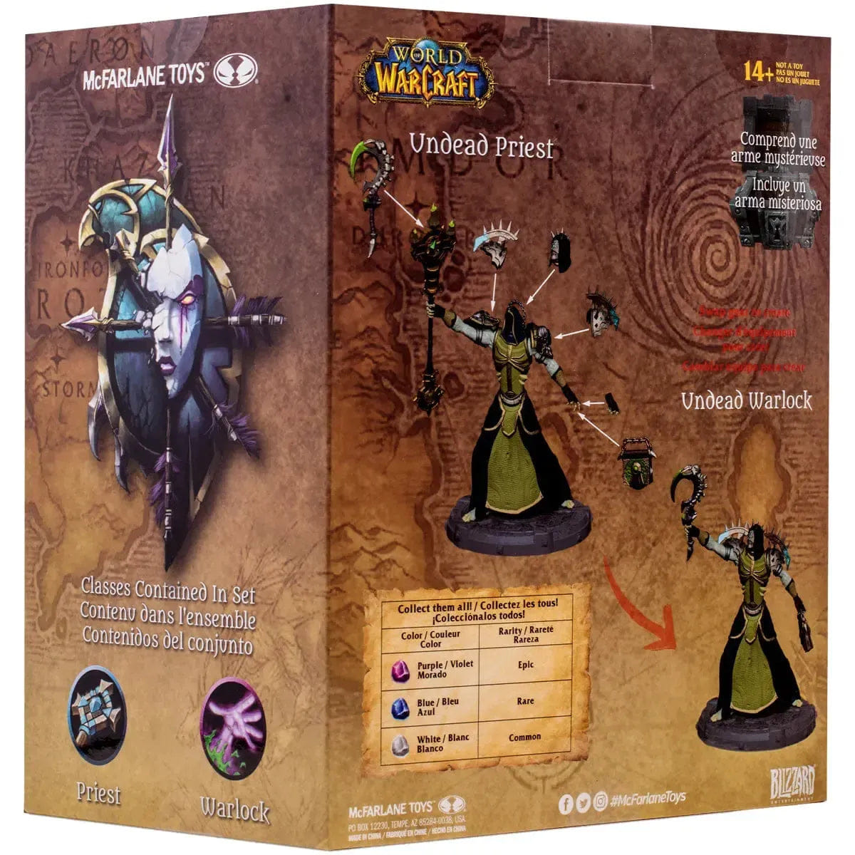 McFarlane Toys World of Warcraft - Undead Priest & Undead Warlock with Mystery Weapon Action Figure (1:12 Scale) - McFarlane Toys