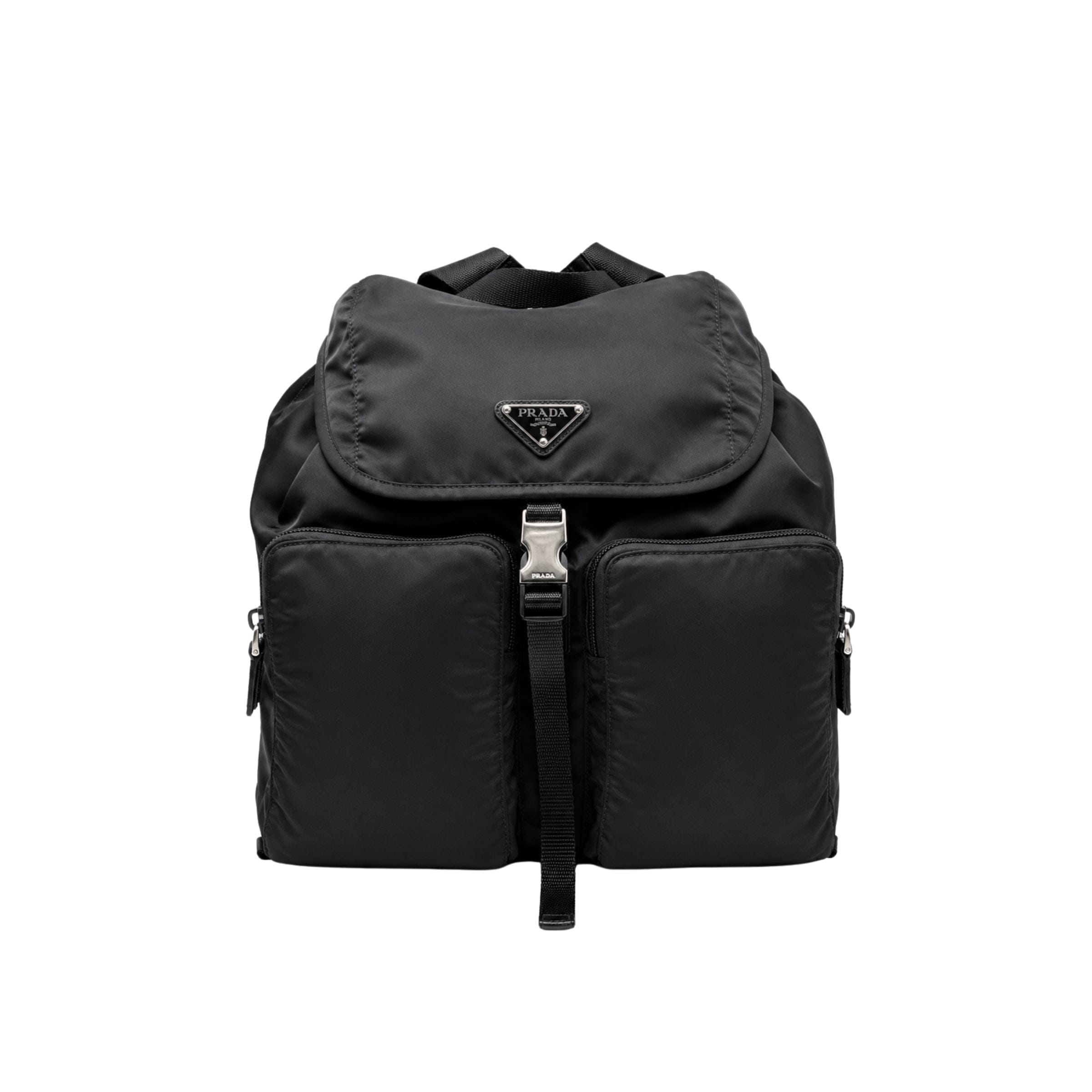 Prada Black Nylon 2 Pocket Backpack