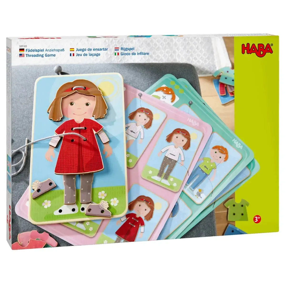HABA My First Threading Game: Dress Up Fun - Clothing Lacing Game for Children (1 Player, Ages 3+) - HABA