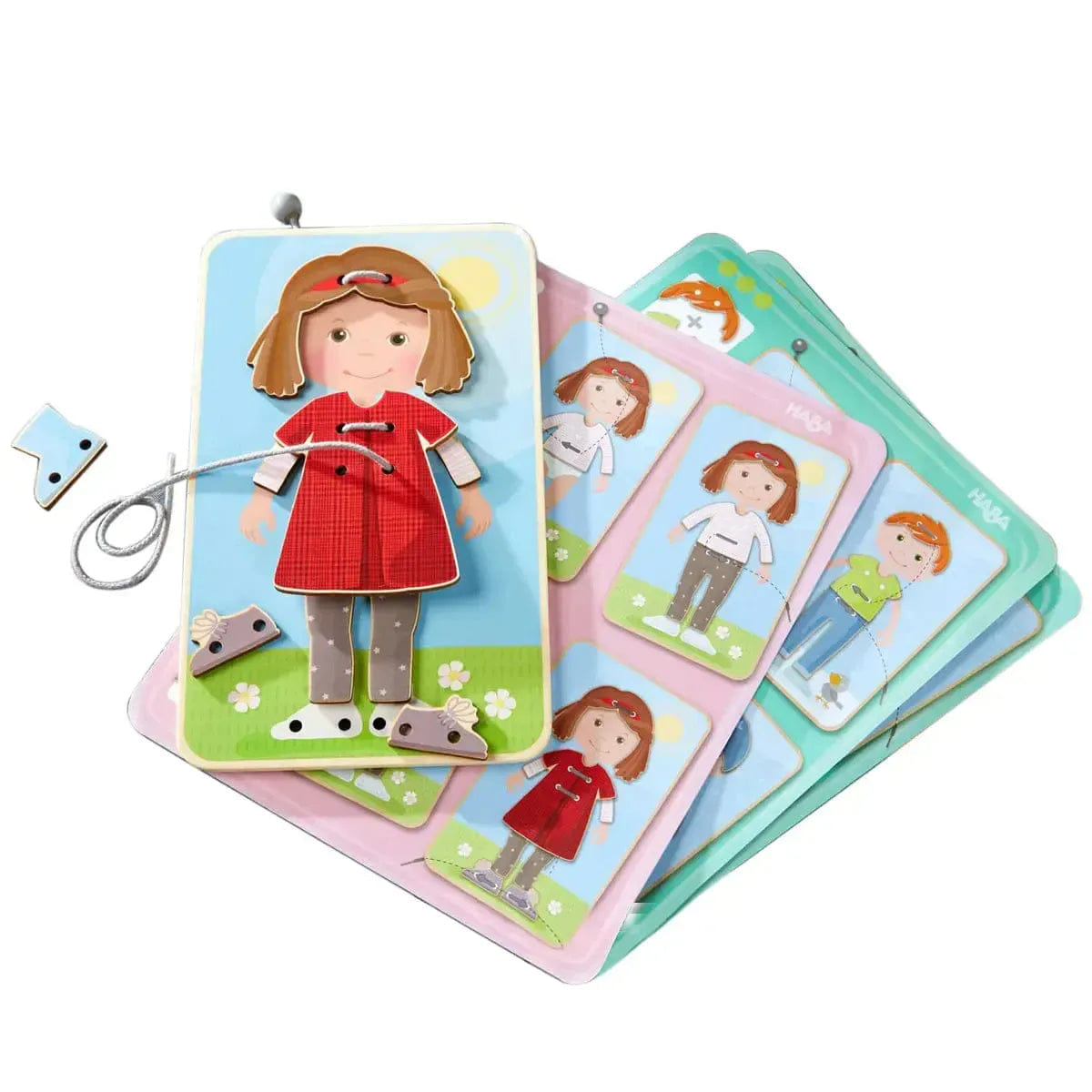 HABA My First Threading Game: Dress Up Fun - Clothing Lacing Game for Children (1 Player, Ages 3+) - HABA