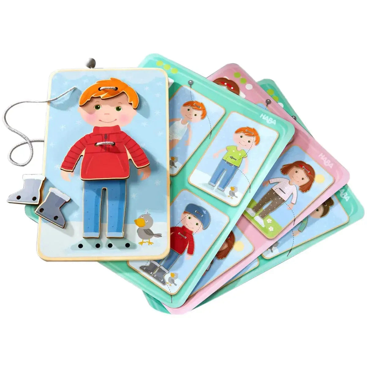 HABA My First Threading Game: Dress Up Fun - Clothing Lacing Game for Children (1 Player, Ages 3+) - HABA