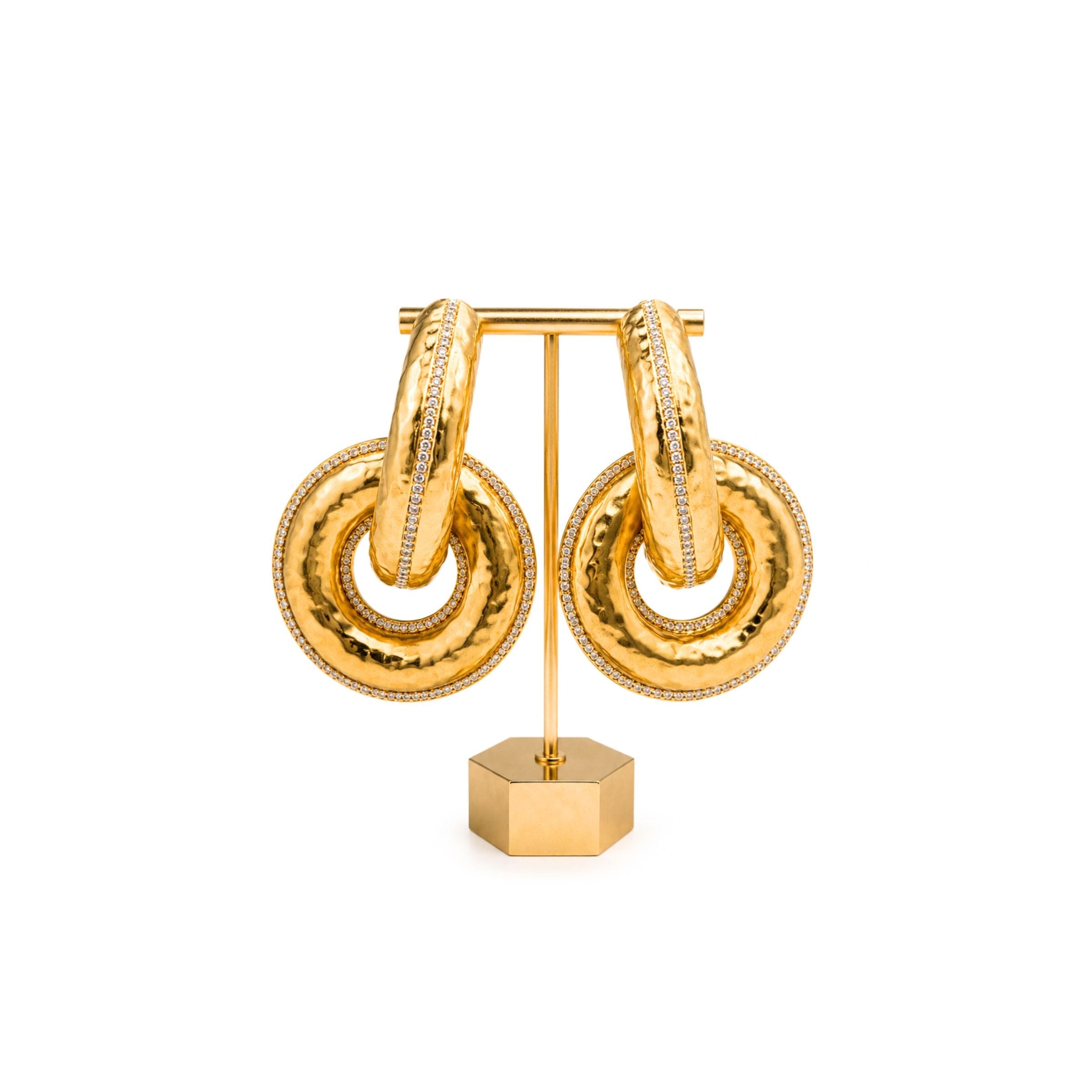 Schiaparelli Hammered Oversized Earrings